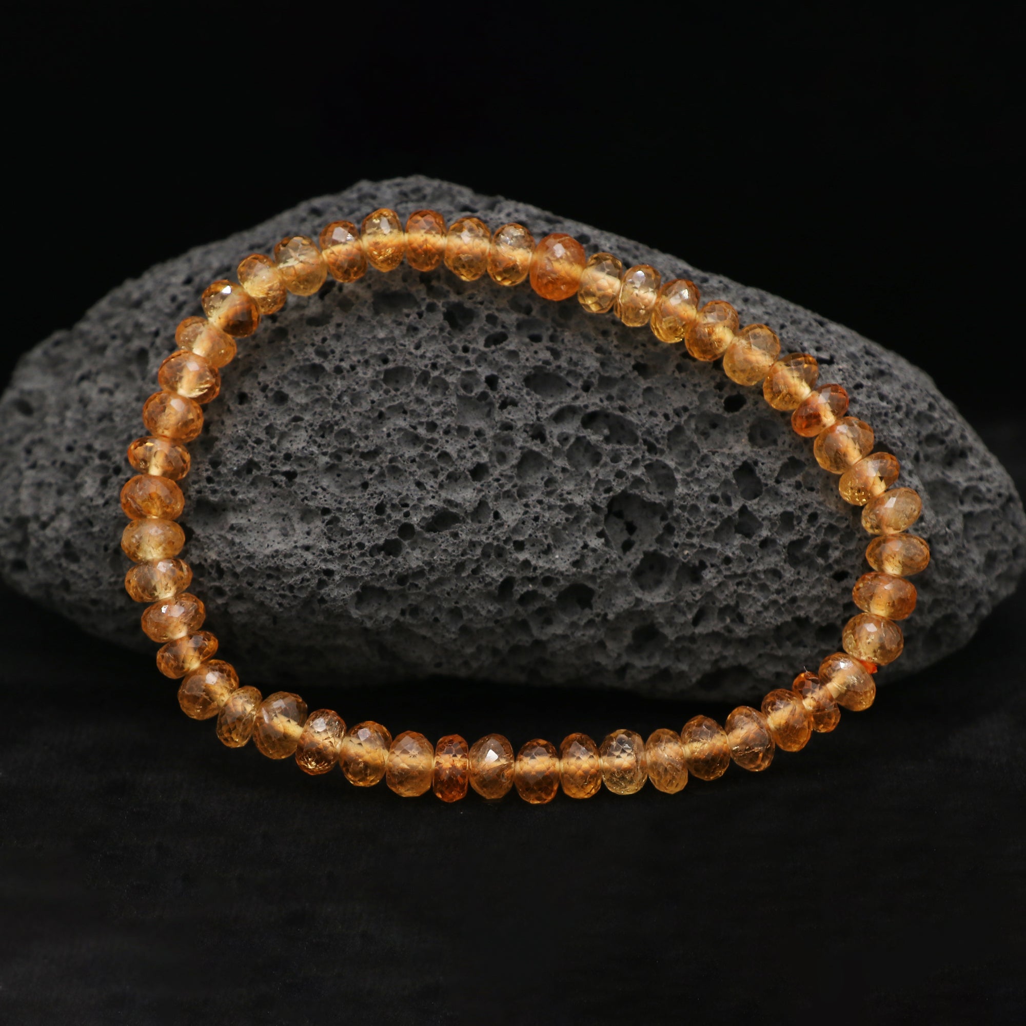 Natural Mexican Opal Bracelet Rondelle Faceted Gemstone Beads Handmade 77 Ct