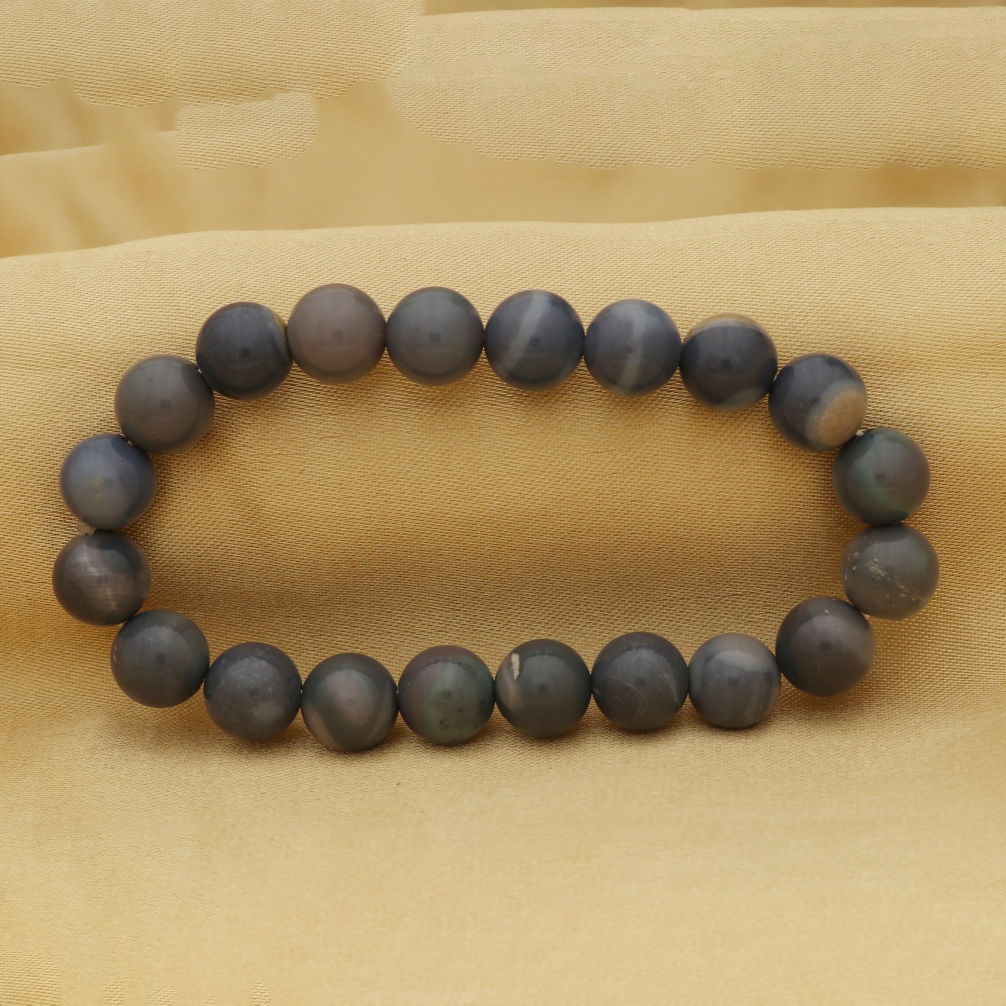 Natural Australian Opal 10mm Bead Bracelet 103 Ct Round Handmade Gemstone Jewelry
