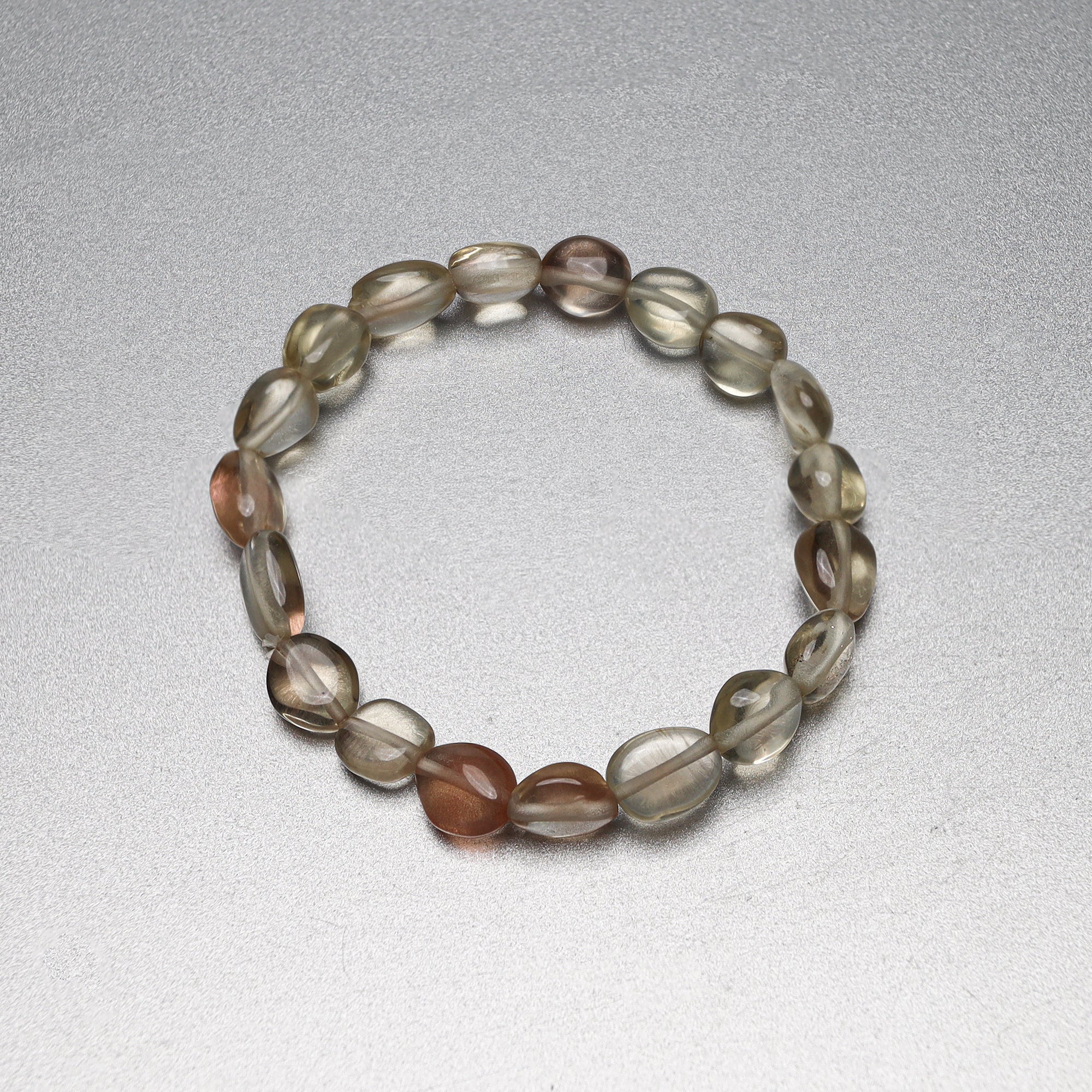Natural Oregon Sunstone Bracelet Oval Nugget Plain Gemstone Beads Handmade 59 Ct