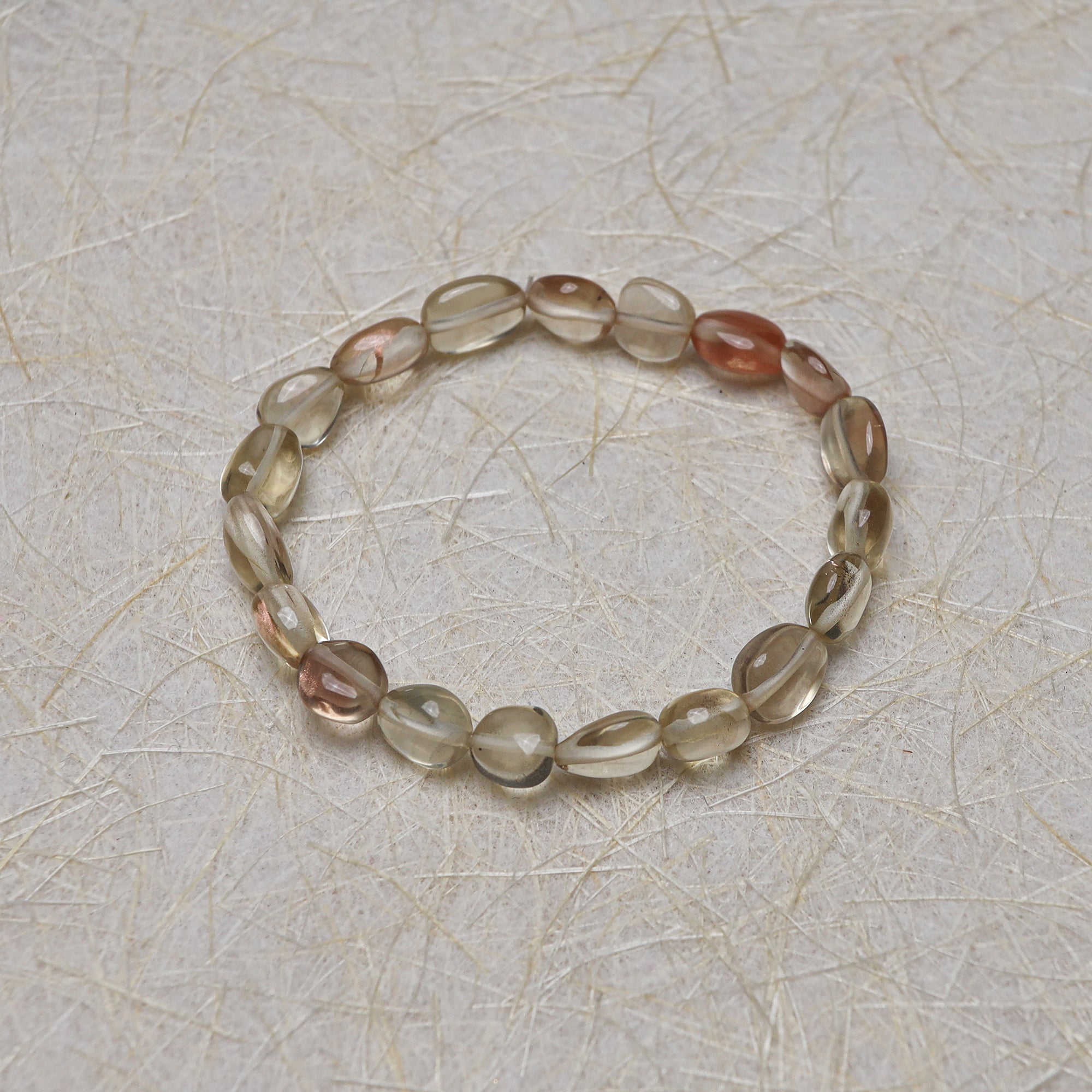 Natural Oregon Sunstone Bracelet Oval Nugget Plain Gemstone Beads Handmade 59 Ct