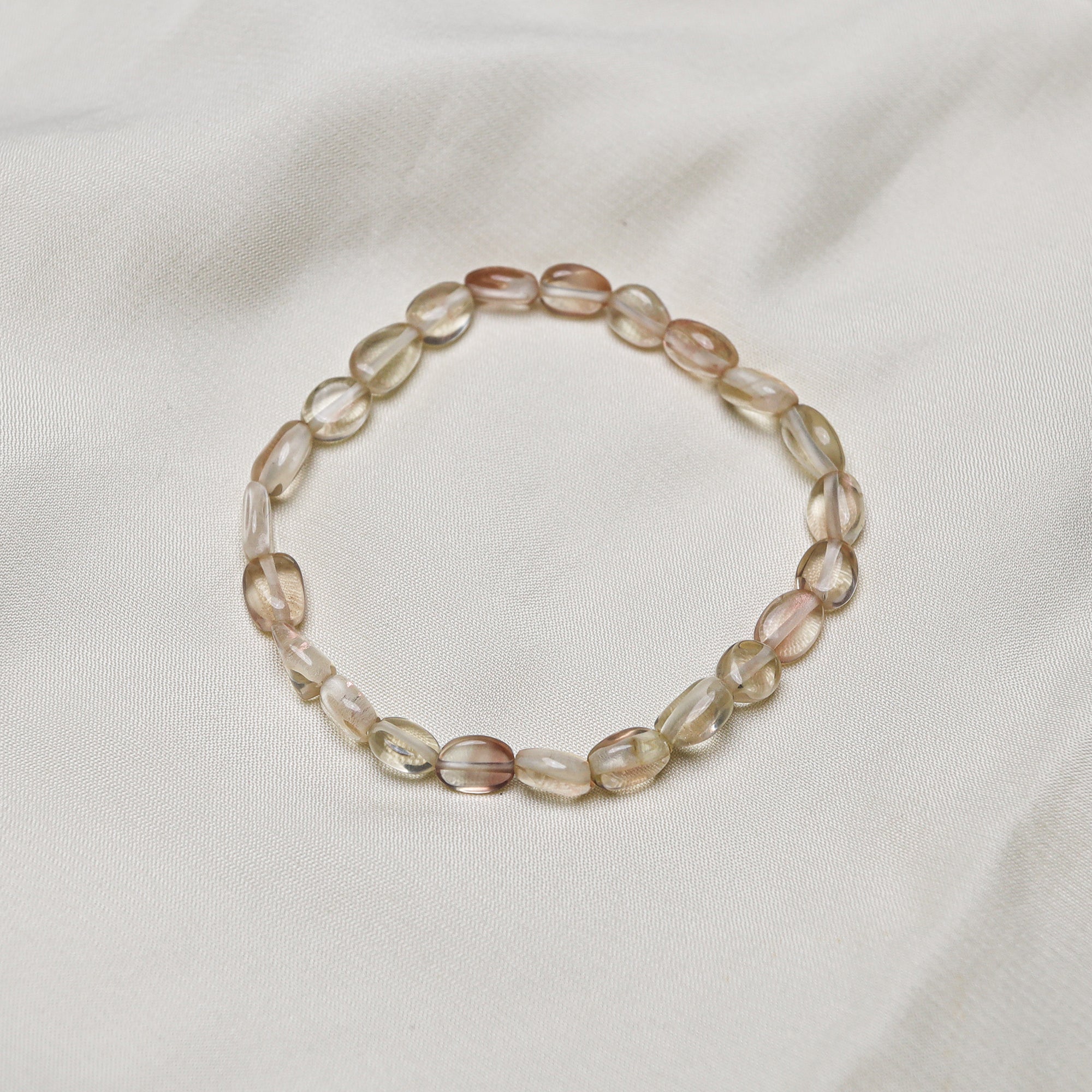 Natural Oregon Sunstone Bracelet Oval Nugget Plain Gemstone Beads Handmade 36 Ct