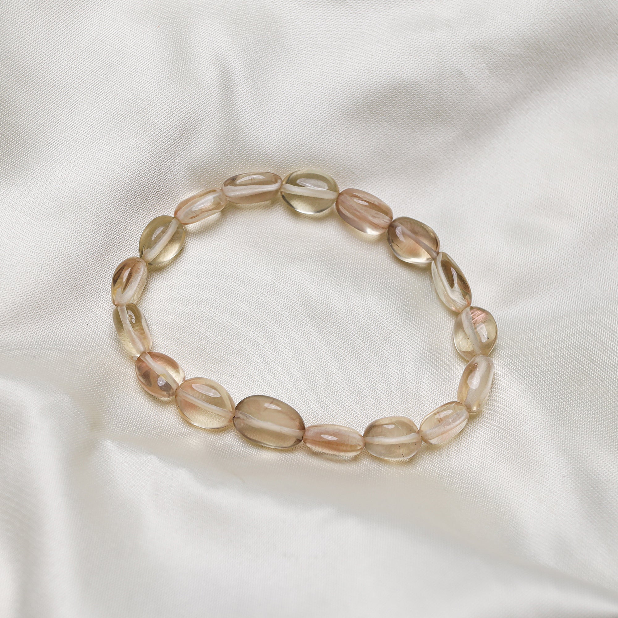 Natural Oregon Sunstone Bracelet Oval Nugget Plain Gemstone Beads Handmade 72 Ct
