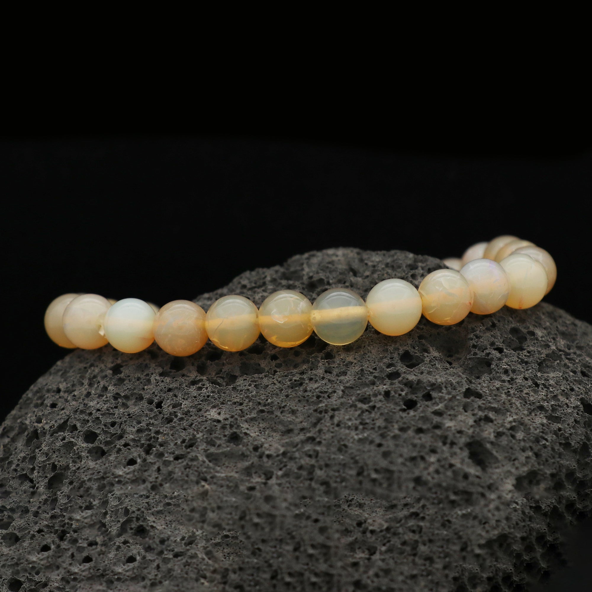 Australian Opal Round Bead Bracelet 69 Ct Natural 8mm Handmade Gemstone Jewelry