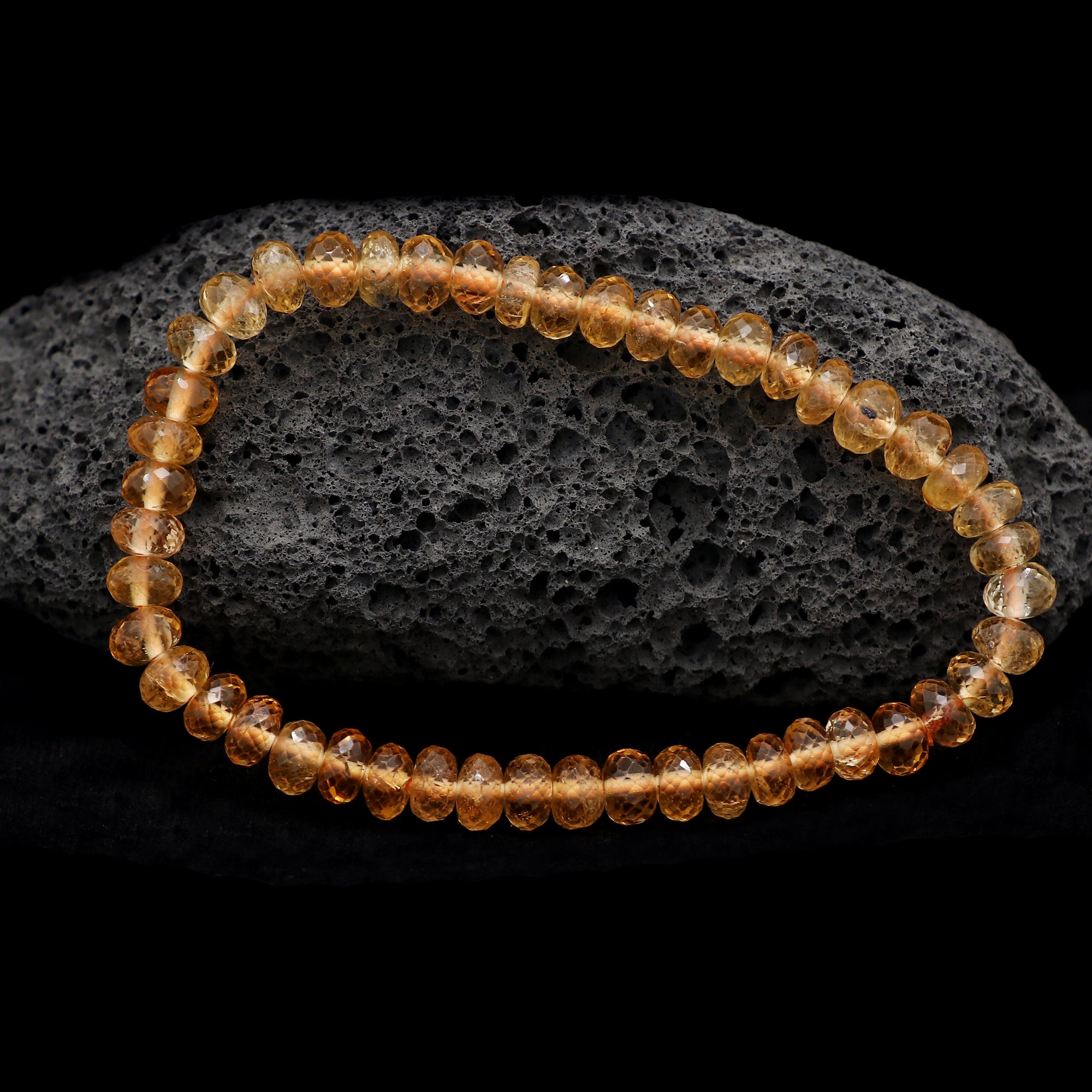 Natural Mexican Opal Bracelet Rondelle Faceted Gemstone Beads Handmade 79 Ct