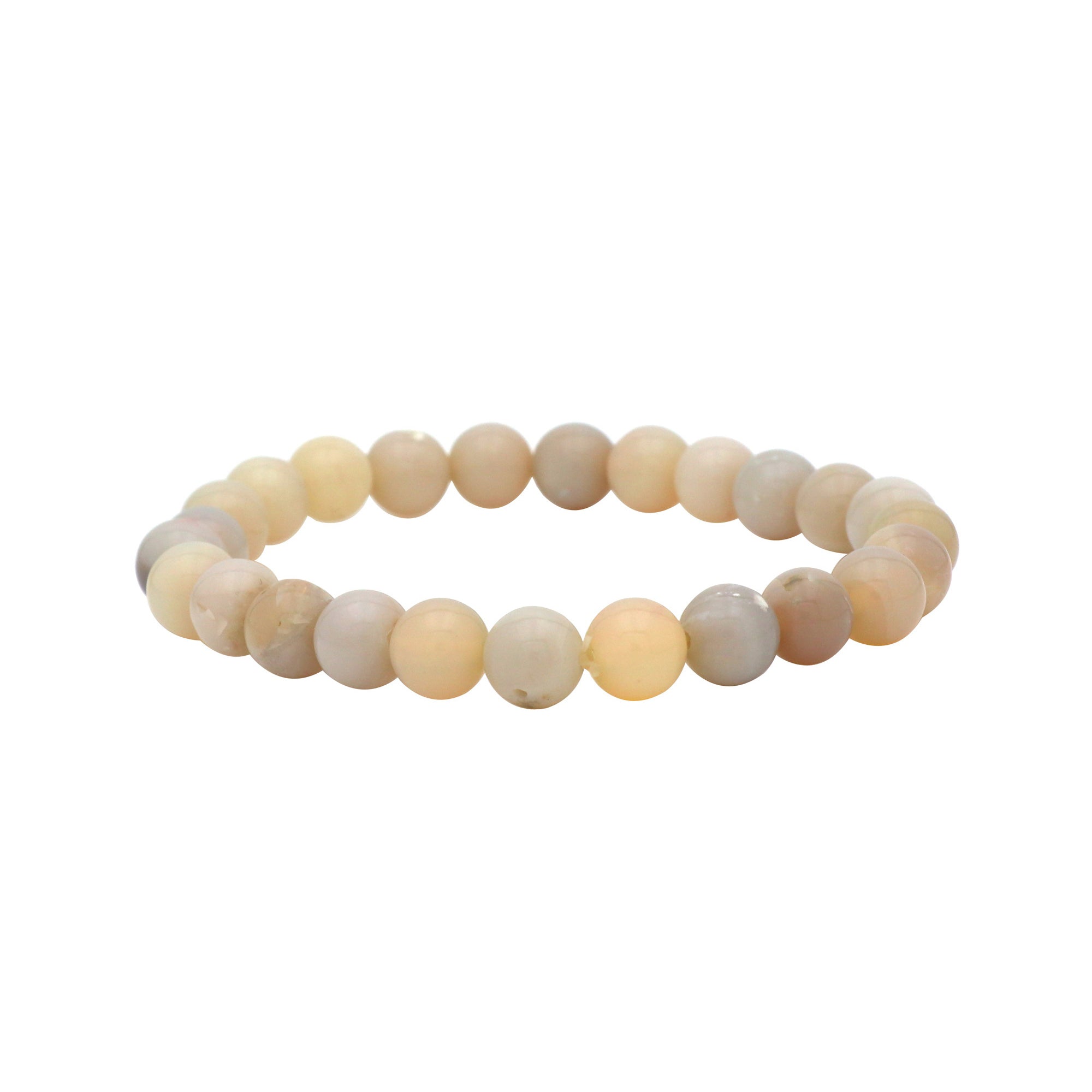 Distinctive Australian Opal Bracelet Round Polished Beads Handmade 66 Ct