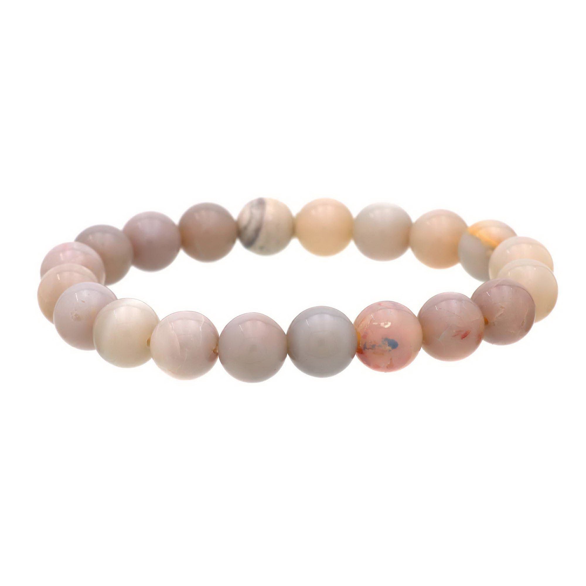Australian Opal 102 Ct Bracelet Natural 9.3–9.8mm Round Beads Handmade Jewelry
