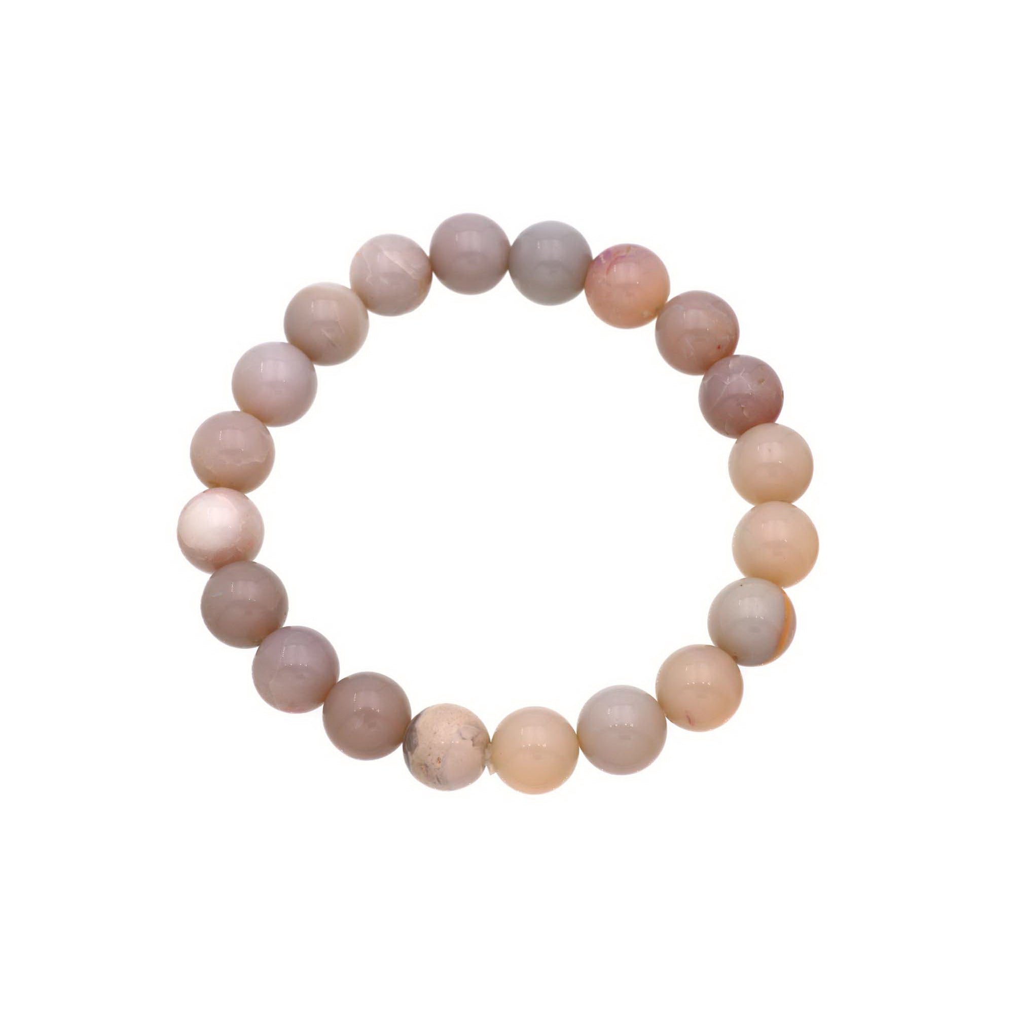 Australian Opal 102 Ct Bracelet Natural 9.3–9.8mm Round Beads Handmade Jewelry
