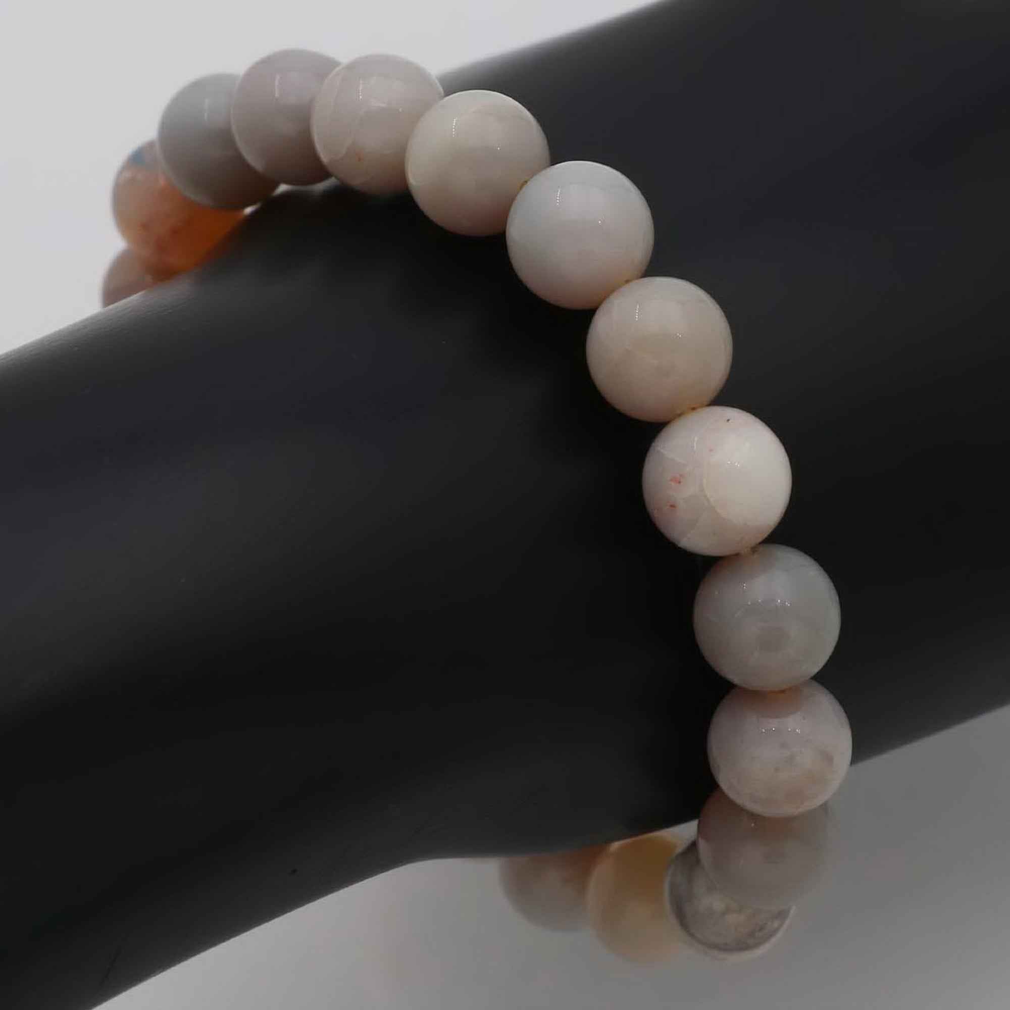 Australian Opal 102 Ct Bracelet Natural 9.3–9.8mm Round Beads Handmade Jewelry