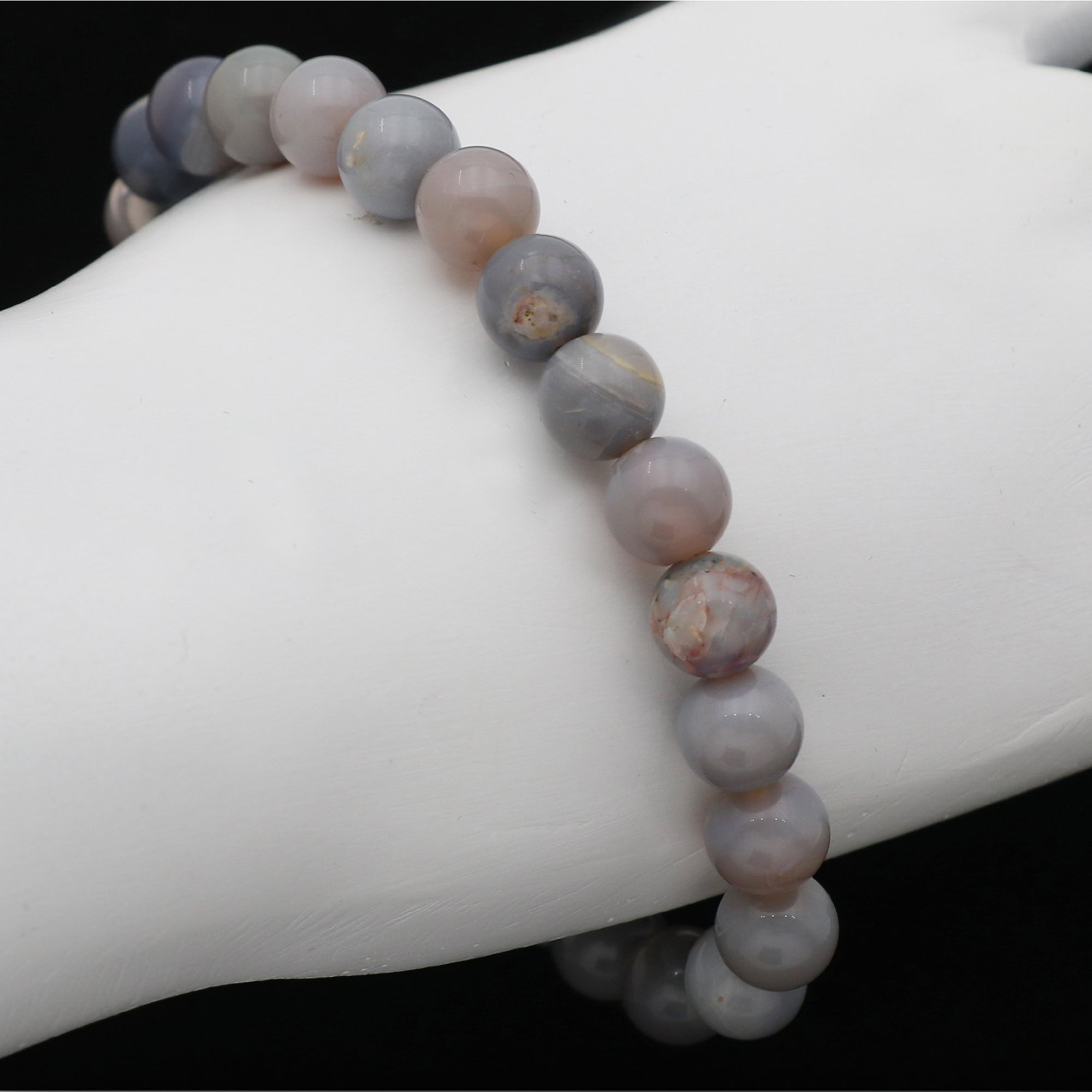 Handcrafted 8mm Australian Opal Bracelet 71 Ct Natural Round Gemstone Beads