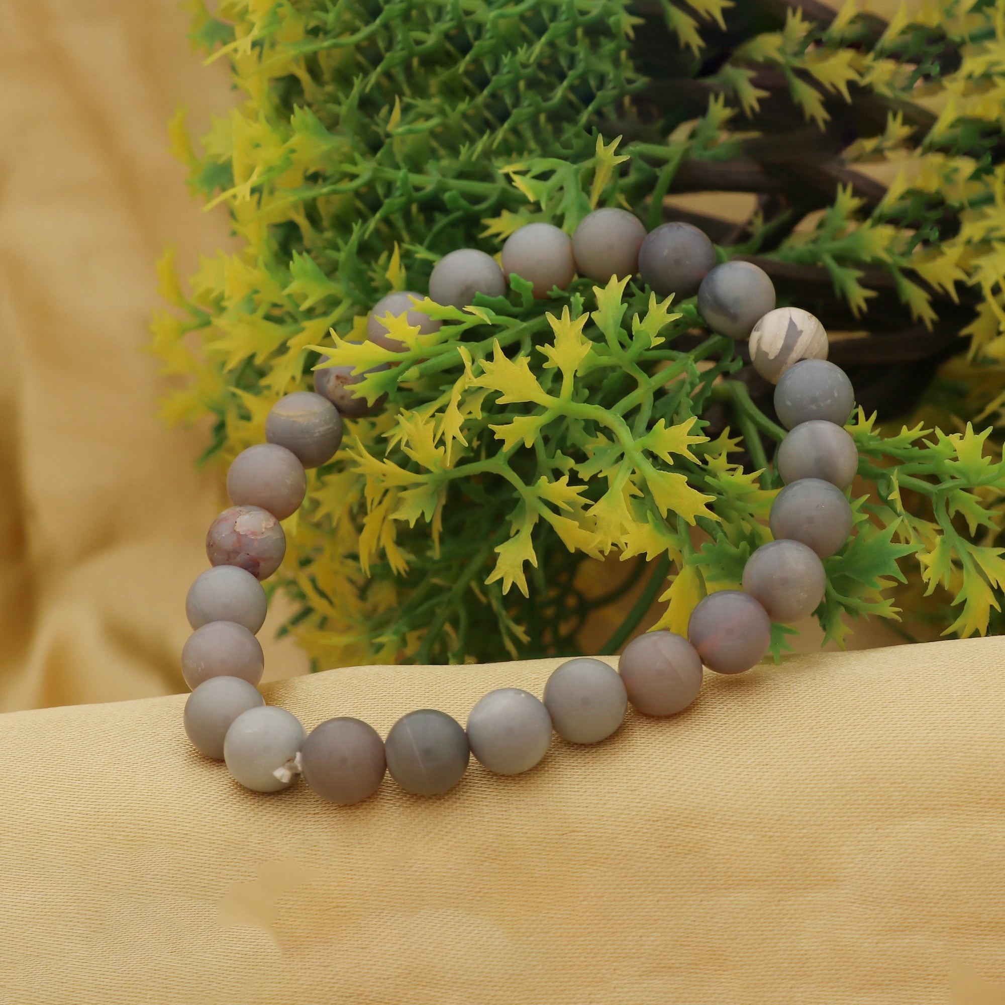 Handcrafted 8mm Australian Opal Bracelet 71 Ct Natural Round Gemstone Beads