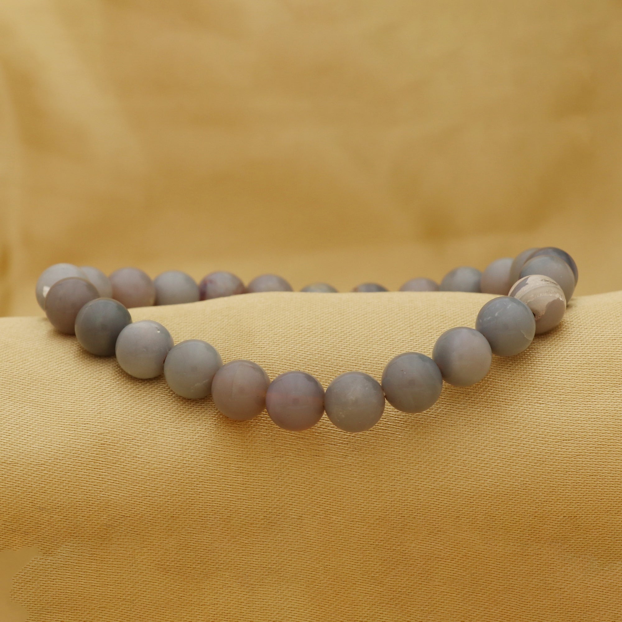Handcrafted 8mm Australian Opal Bracelet 71 Ct Natural Round Gemstone Beads