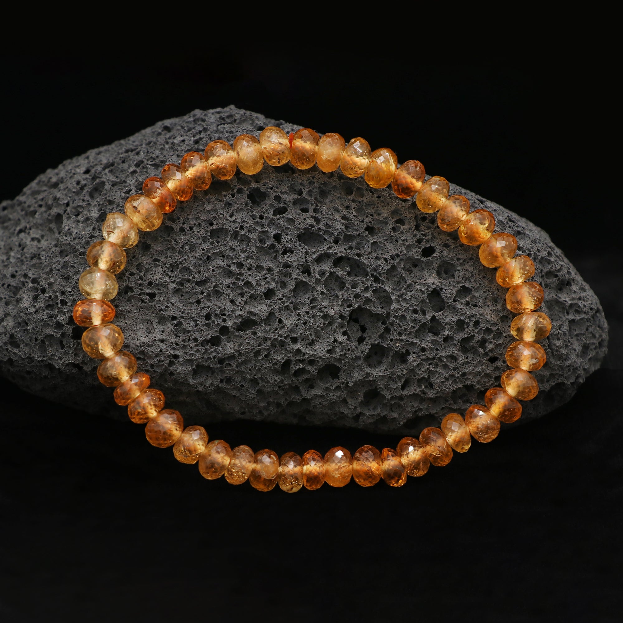 Natural Mexican Opal Bracelet Rondelle Faceted Gemstone Beads Handmade 75 Ct