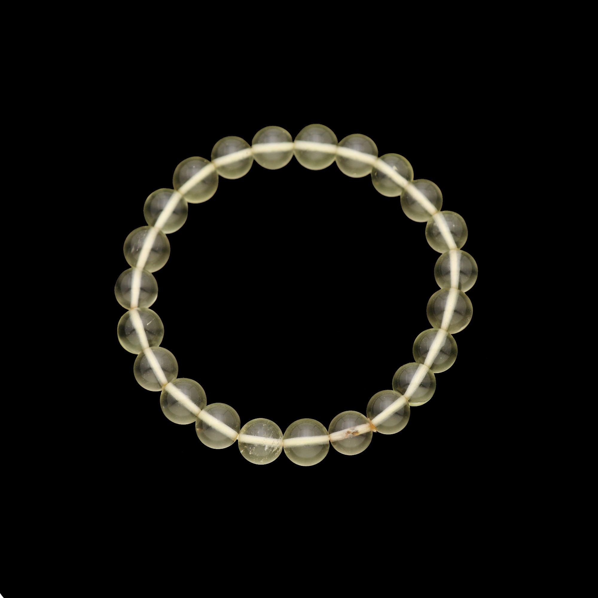 Natural Desert Libyan Glass Bracelet Round Plain Beads Handmade 86 Ct