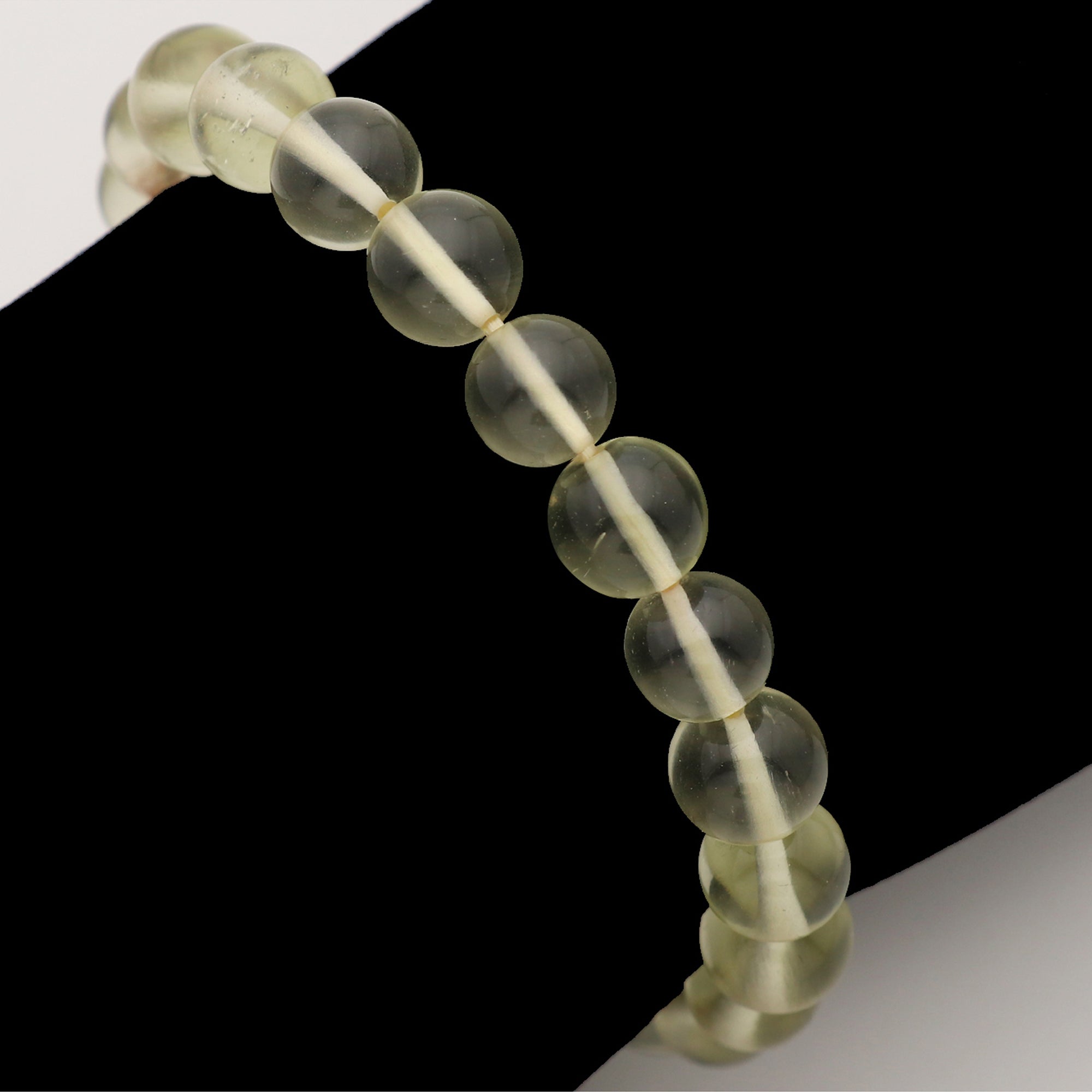 Natural Desert Libyan Glass Bracelet Round Plain Beads Handmade 86 Ct