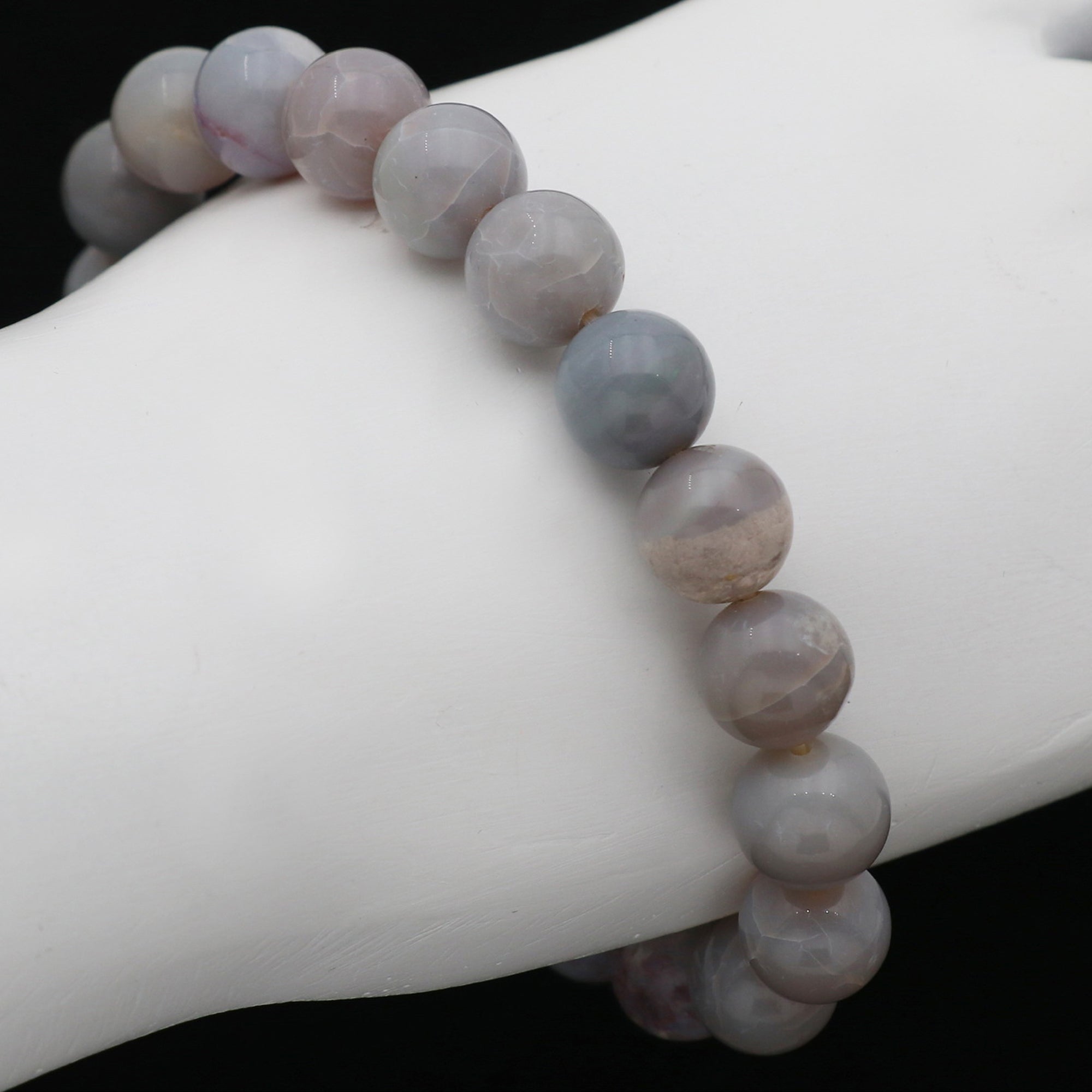 Natural Australian Opal Bracelet 9.8mm Round Beads Handmade Stone Jewelry