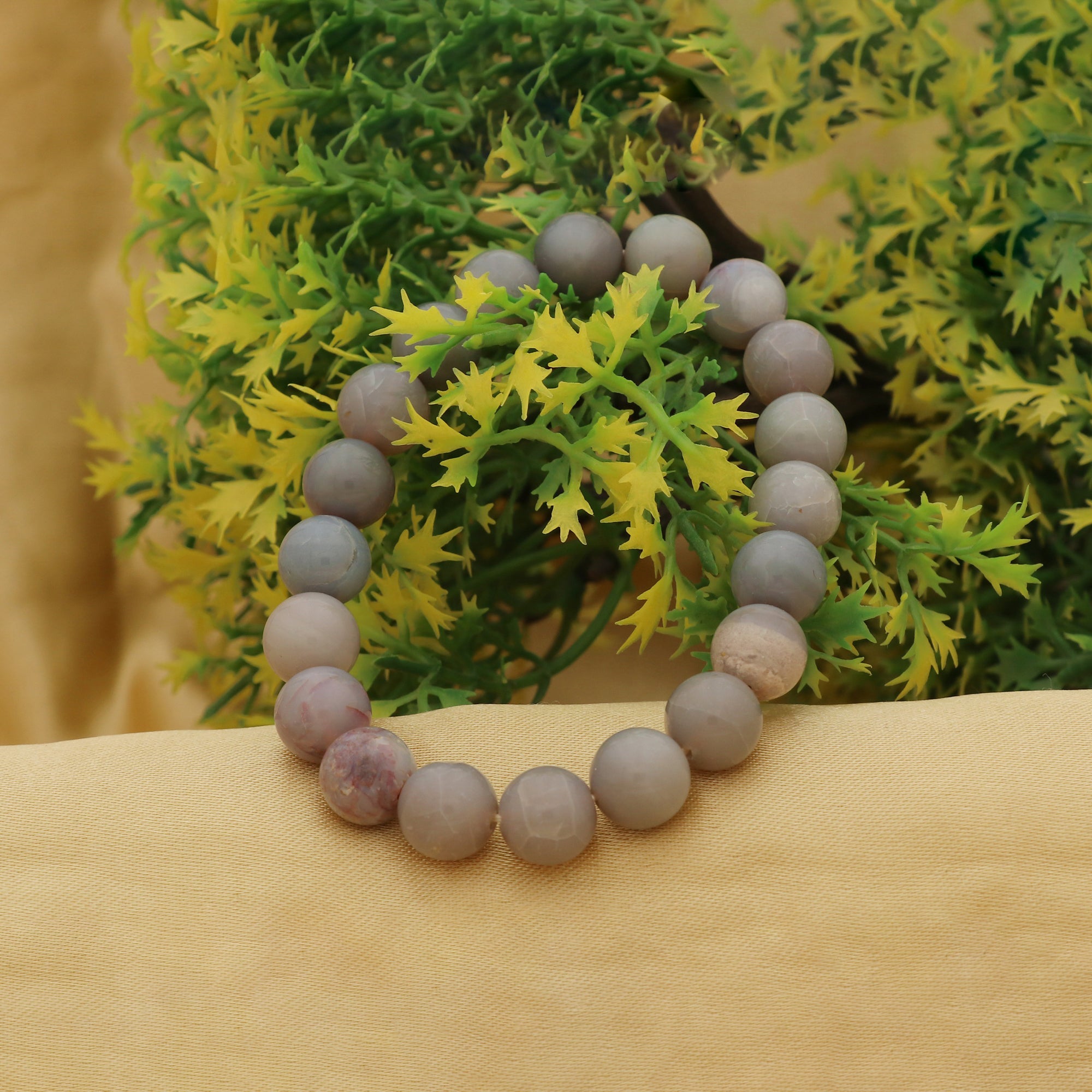 Natural Australian Opal Bracelet 9.8mm Round Beads Handmade Stone Jewelry