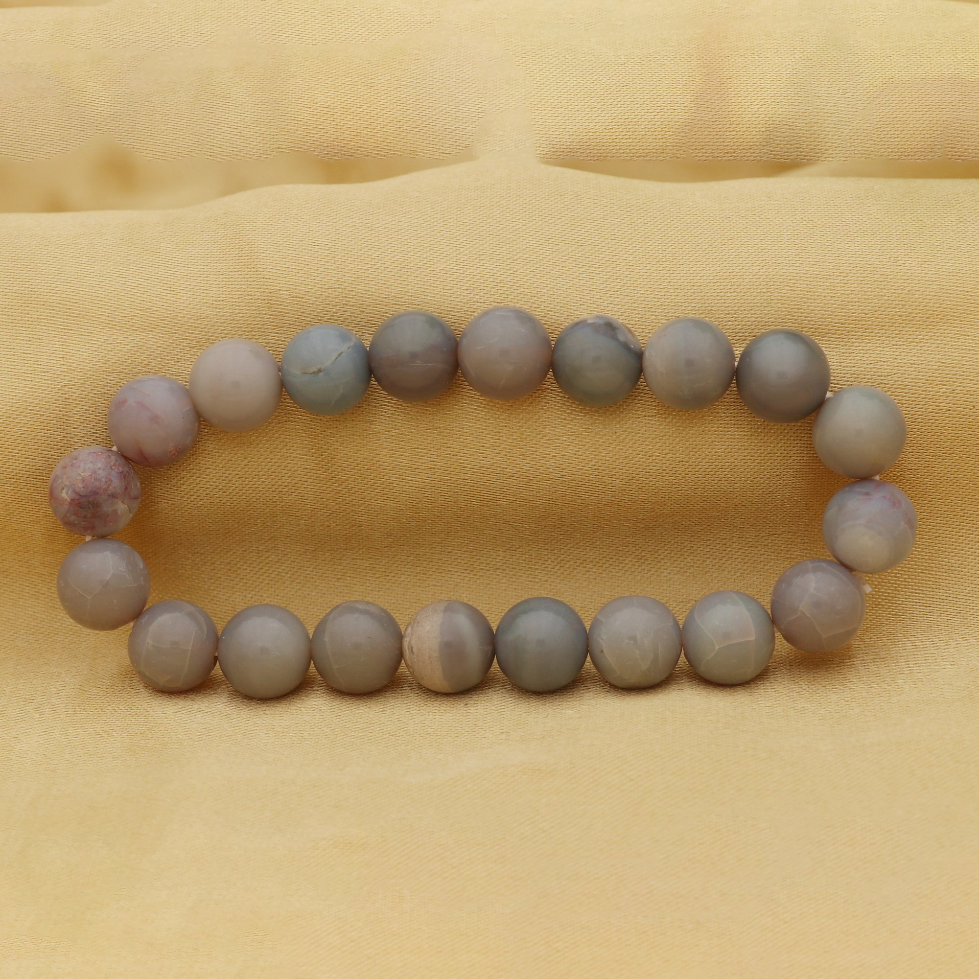 Natural Australian Opal Bracelet 9.8mm Round Beads Handmade Stone Jewelry