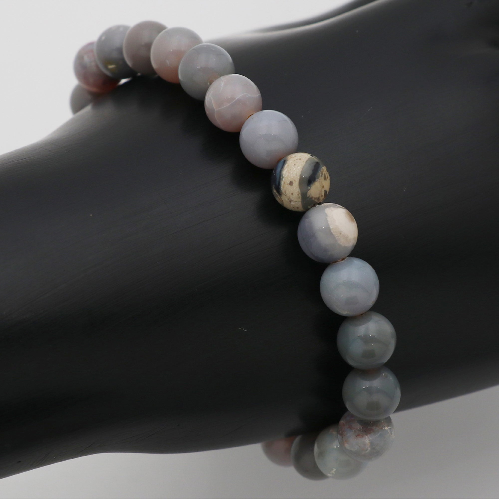 Handmade Australian Opal Bracelet Round Beaded October Birthstone Jewelry 70 Ct