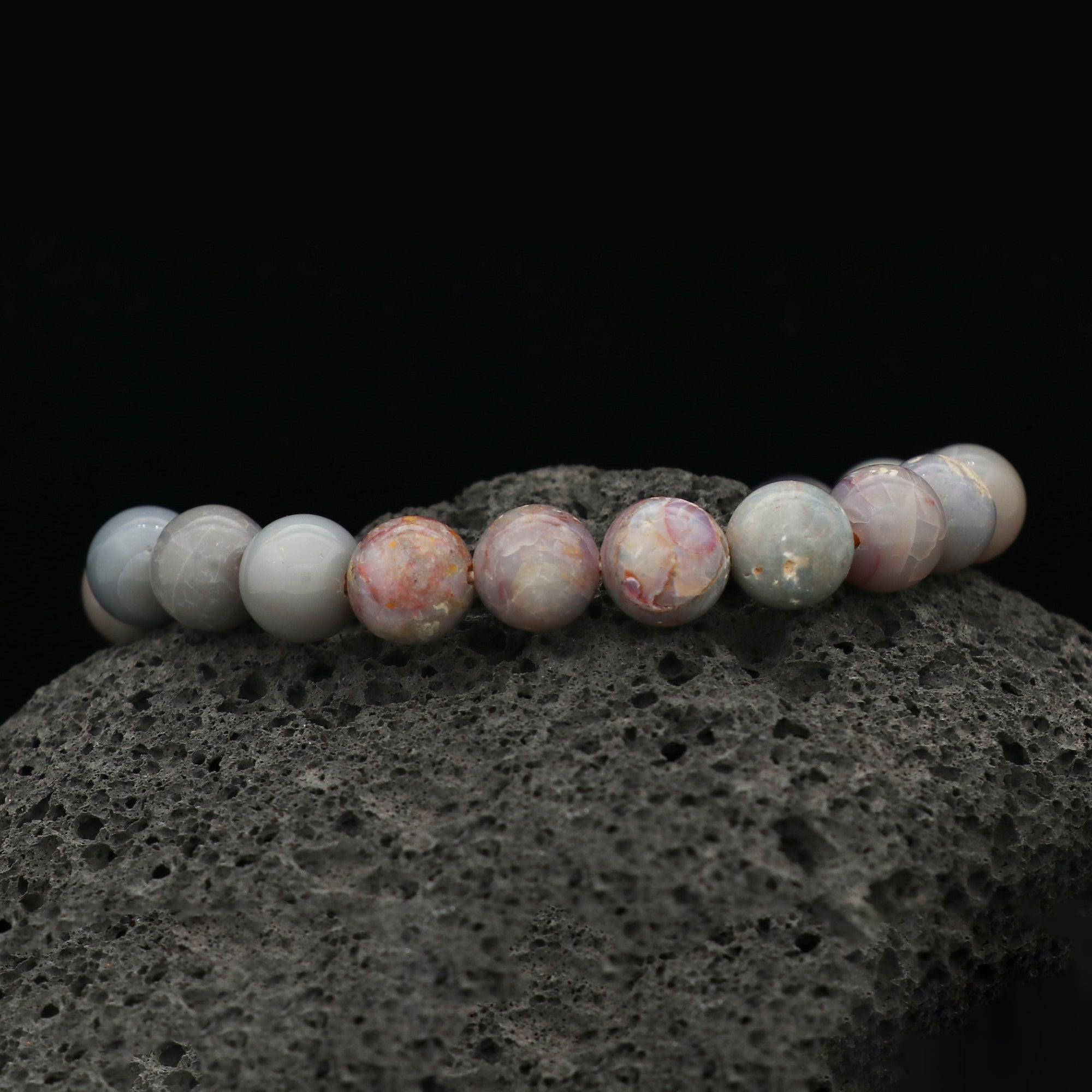 Natural Australian Opal Bracelet 102 Ct 8.9–9.8mm Round Beads Handmade Jewelry