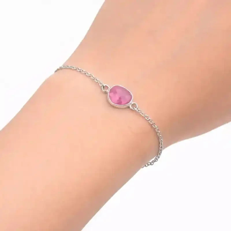 Ruby Rose-Cut Bracelet in Solid 925 Sterling Silver Gemstone Bracelets