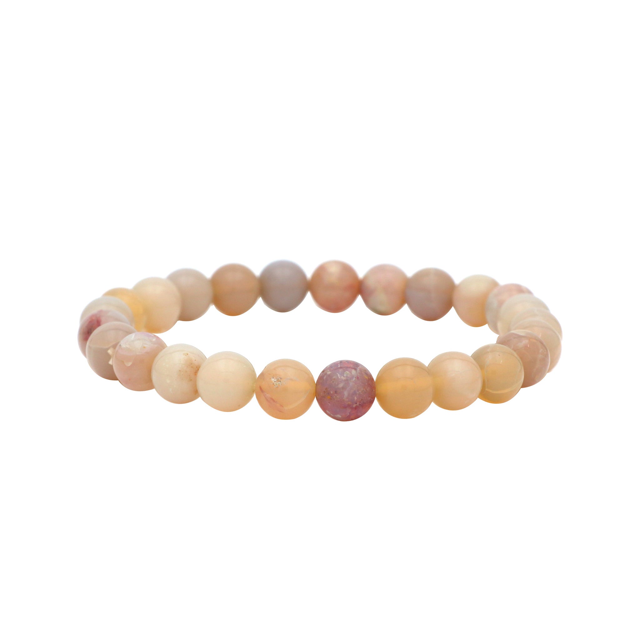 Elegant Australian Opal Bracelet Smooth Round Gemstone Beads Handmade 69 Ct