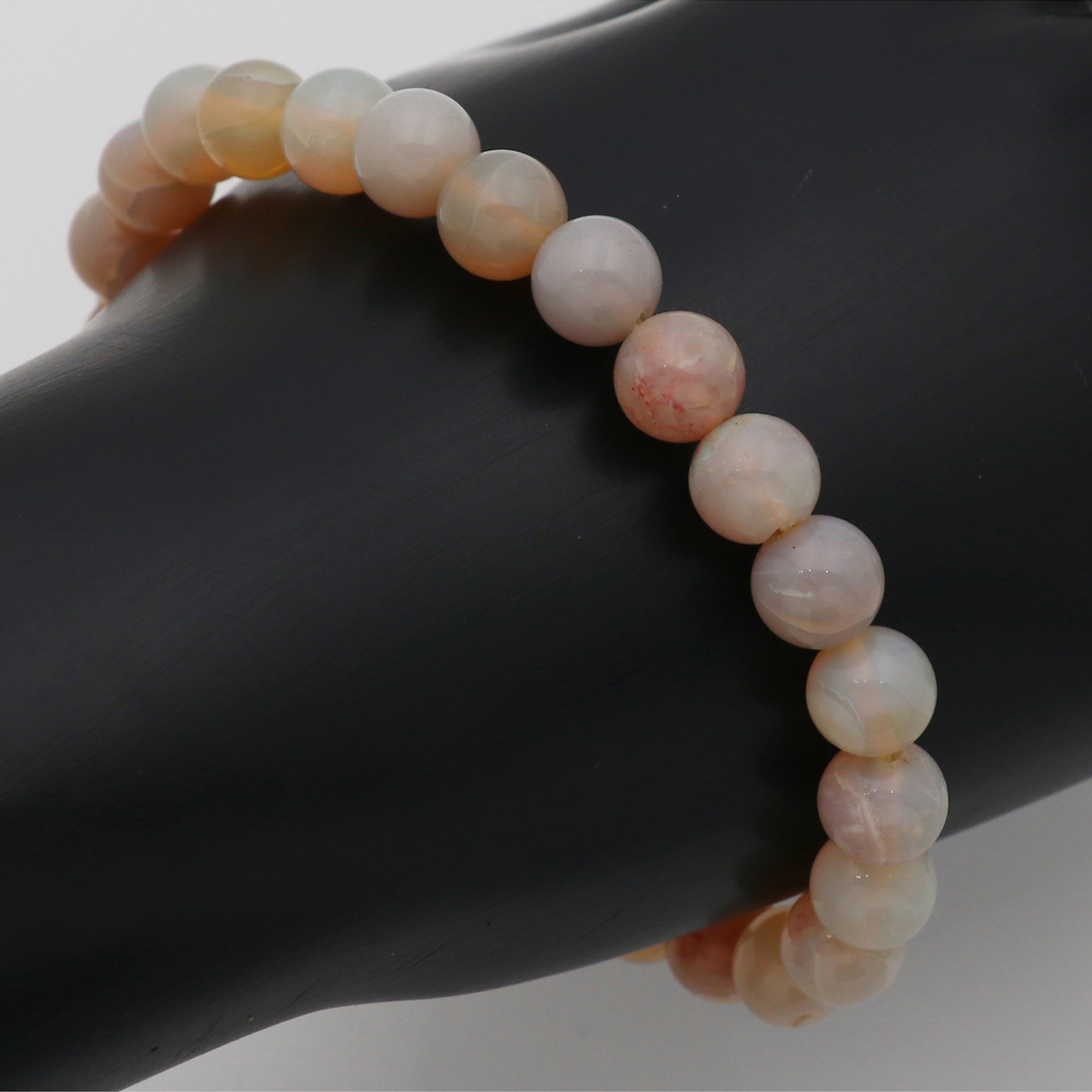 Elegant Australian Opal Bracelet Smooth Round Gemstone Beads Handmade 69 Ct