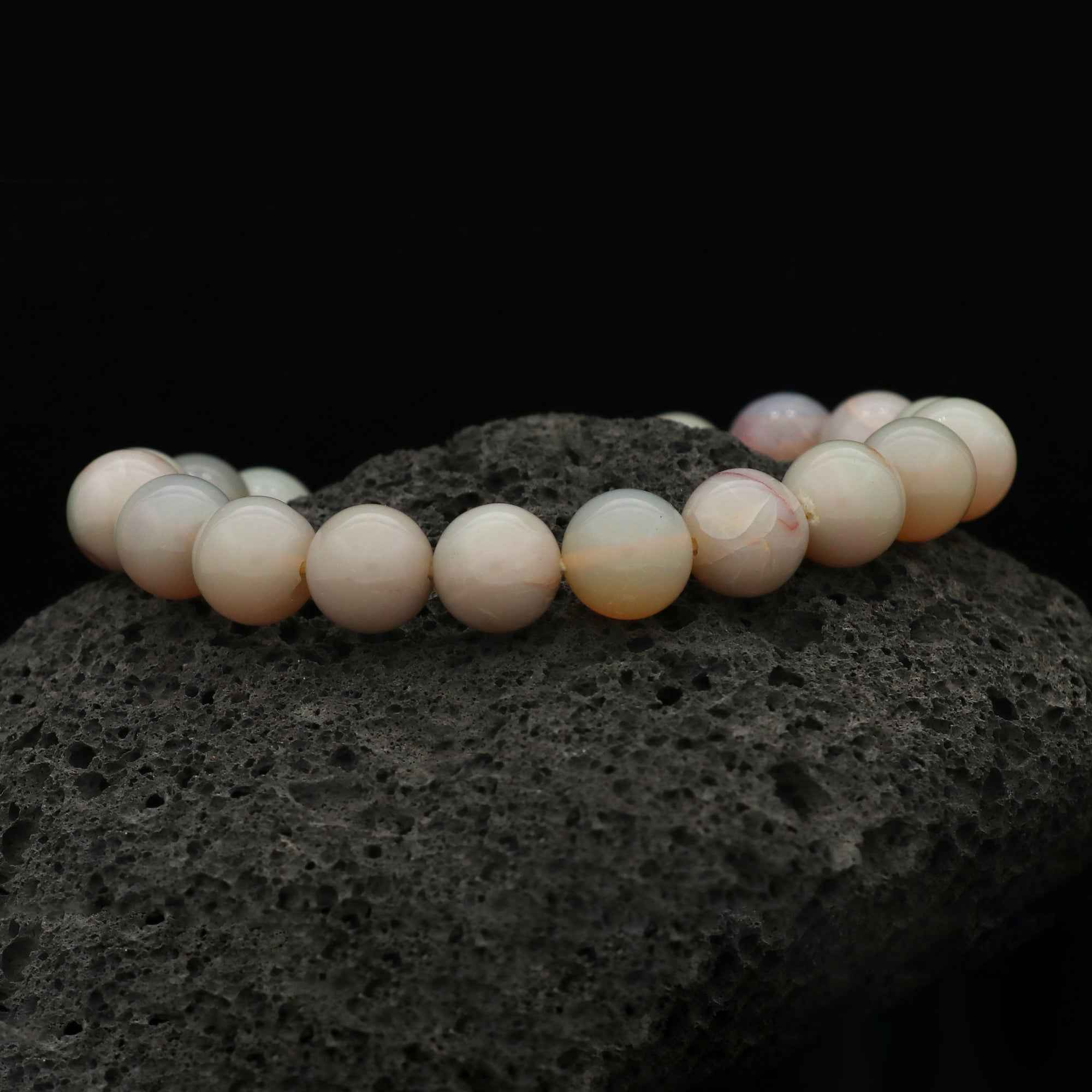 Australian Opal 10mm Round Bead Bracelet 102 Ct Natural Handcrafted Jewelry