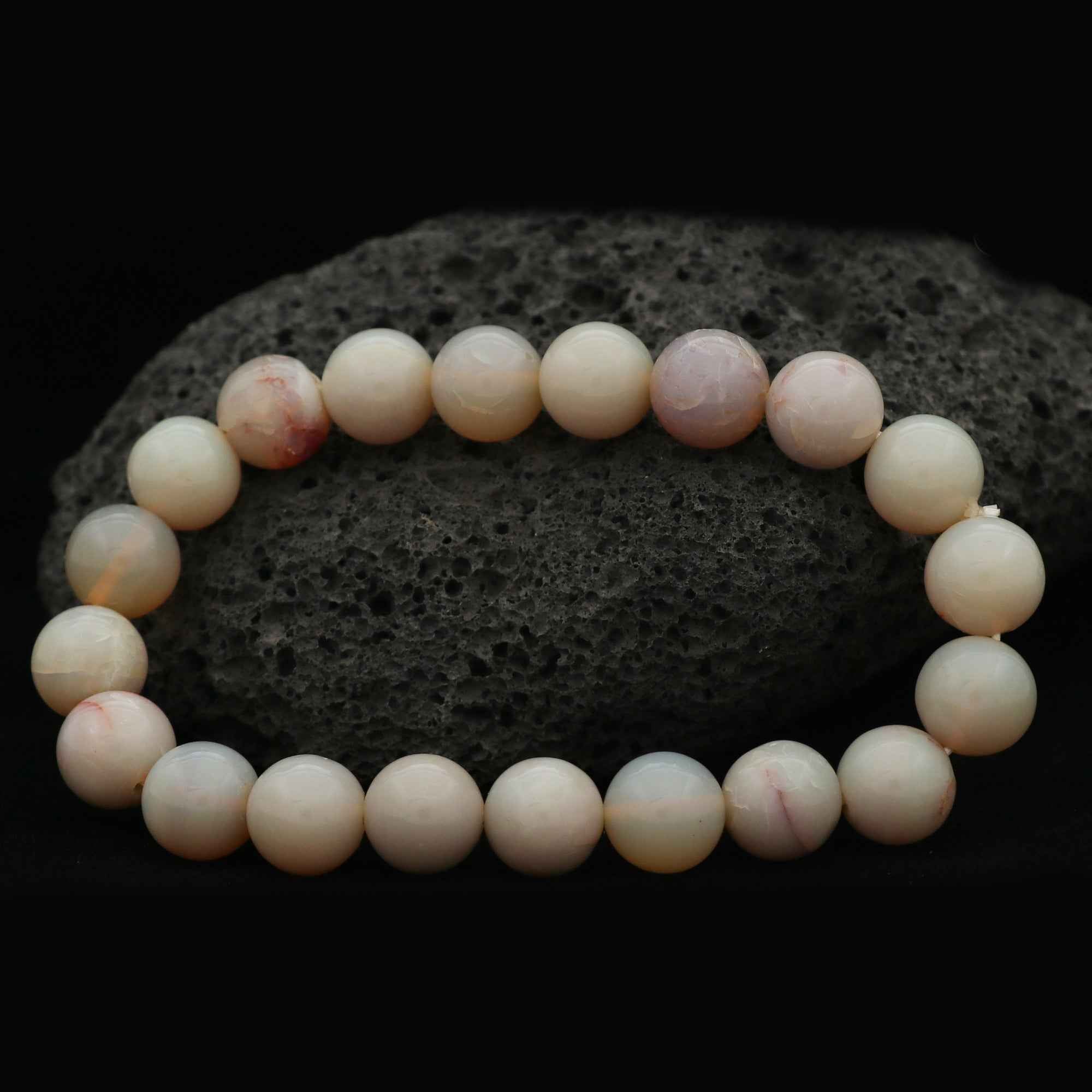 Australian Opal 10mm Round Bead Bracelet 102 Ct Natural Handcrafted Jewelry