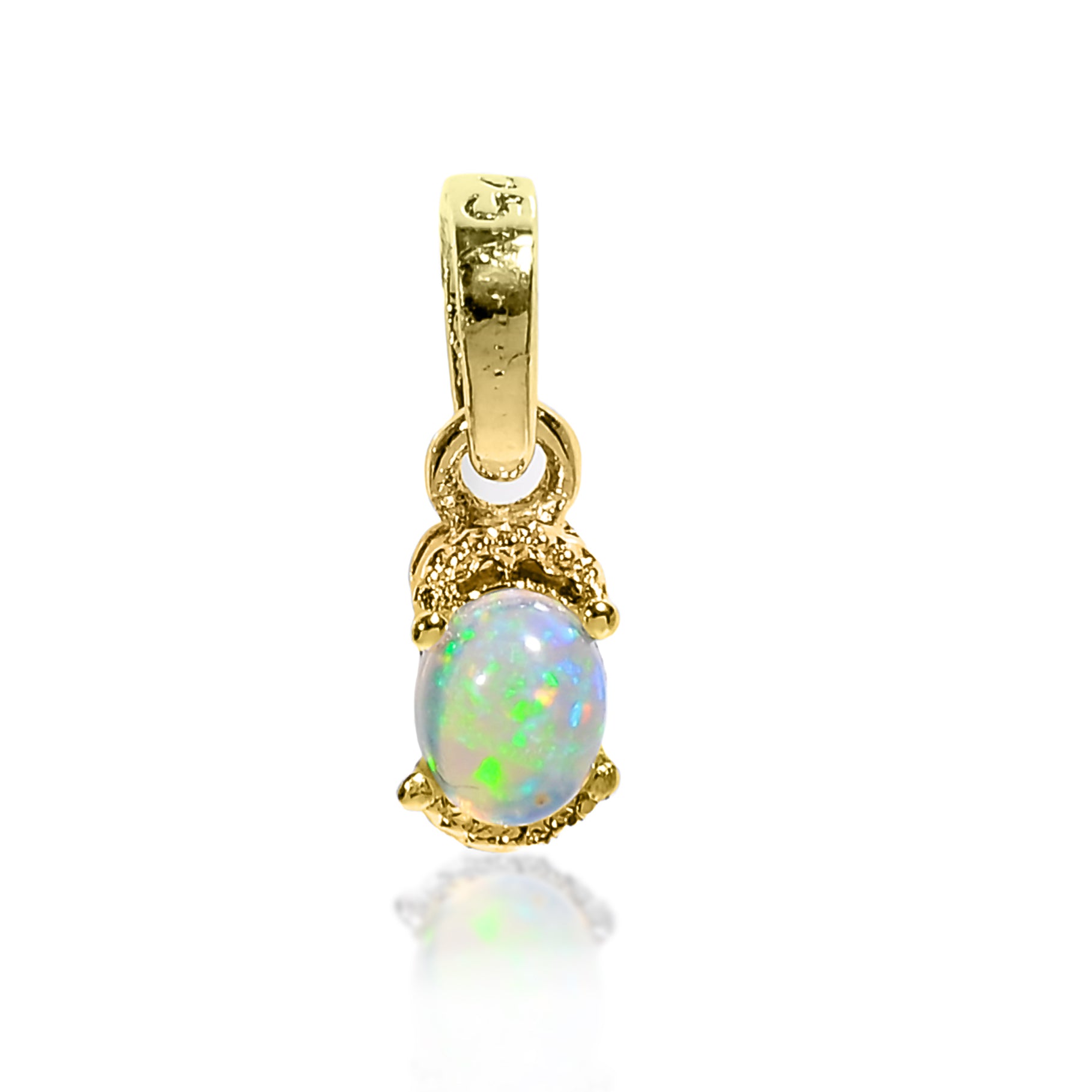 Oval Opal Necklace 5x4mm Natural Cabochon Pendant 925 Sterling Silver Handmade Birthstone Jewelry for Women