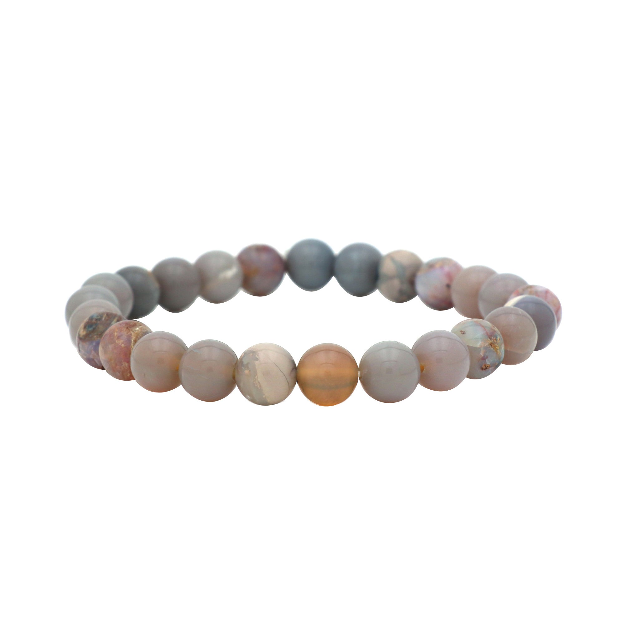 Australian Opal Stack Bracelet Polished Round Beads October Birthstone 68 Ct
