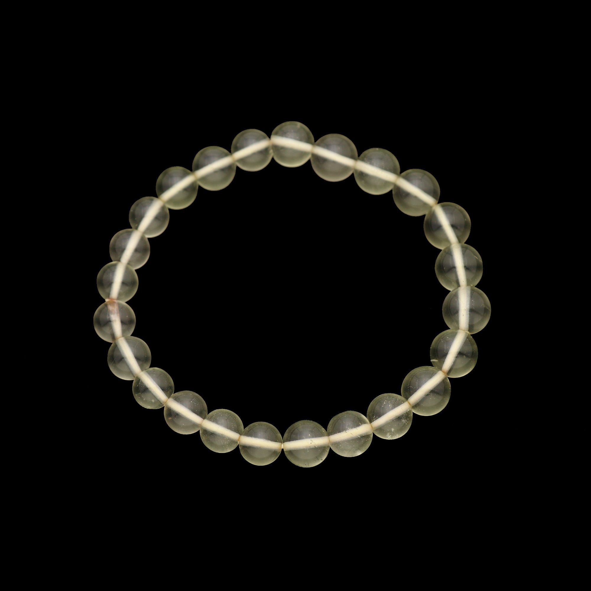 Natural Desert Libyan Glass Bracelet Round Plain Gemstone Beads Handmade 80 Ct