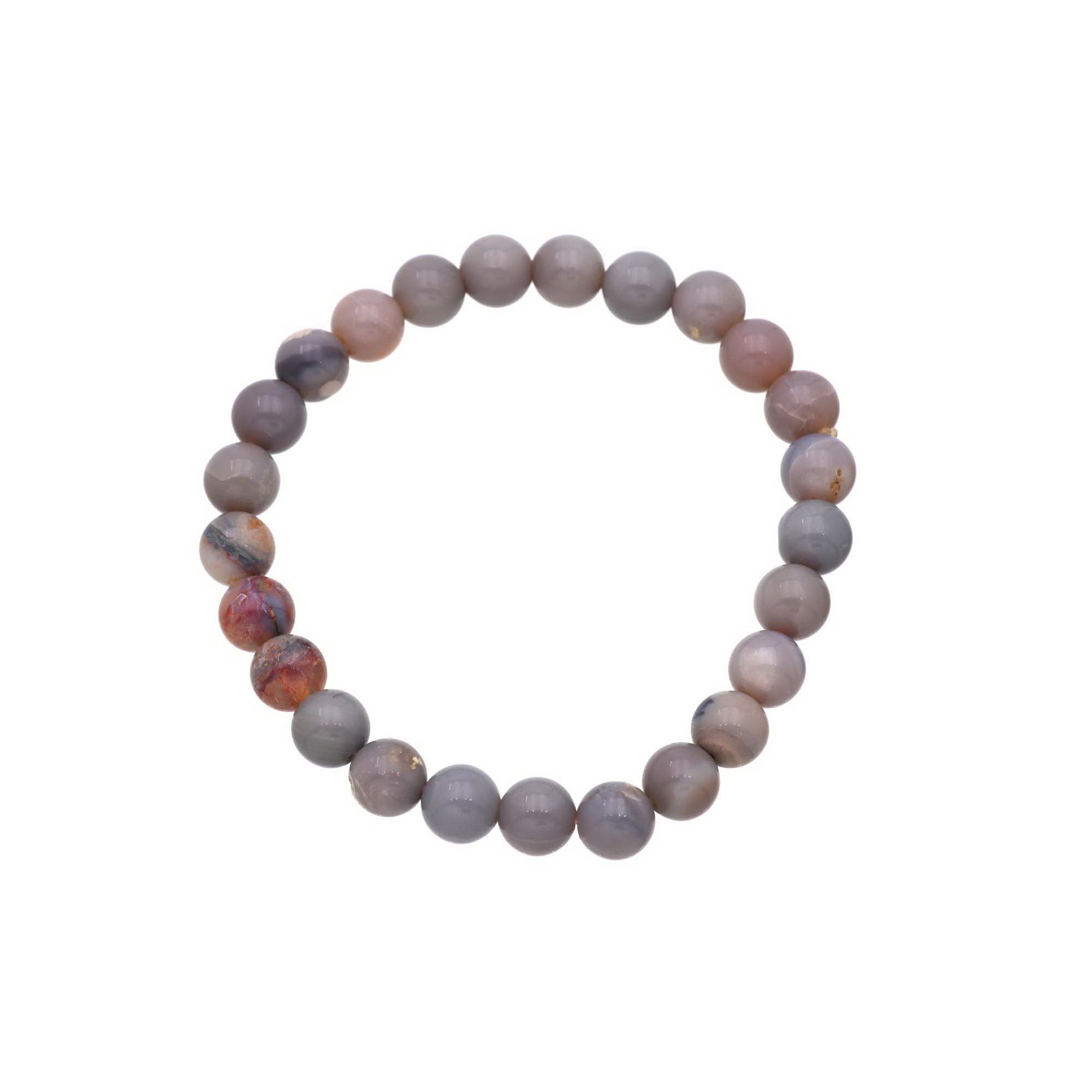 Handmade Australian Opal Bracelet 70 Ct Natural 8mm Round Bead Jewelry