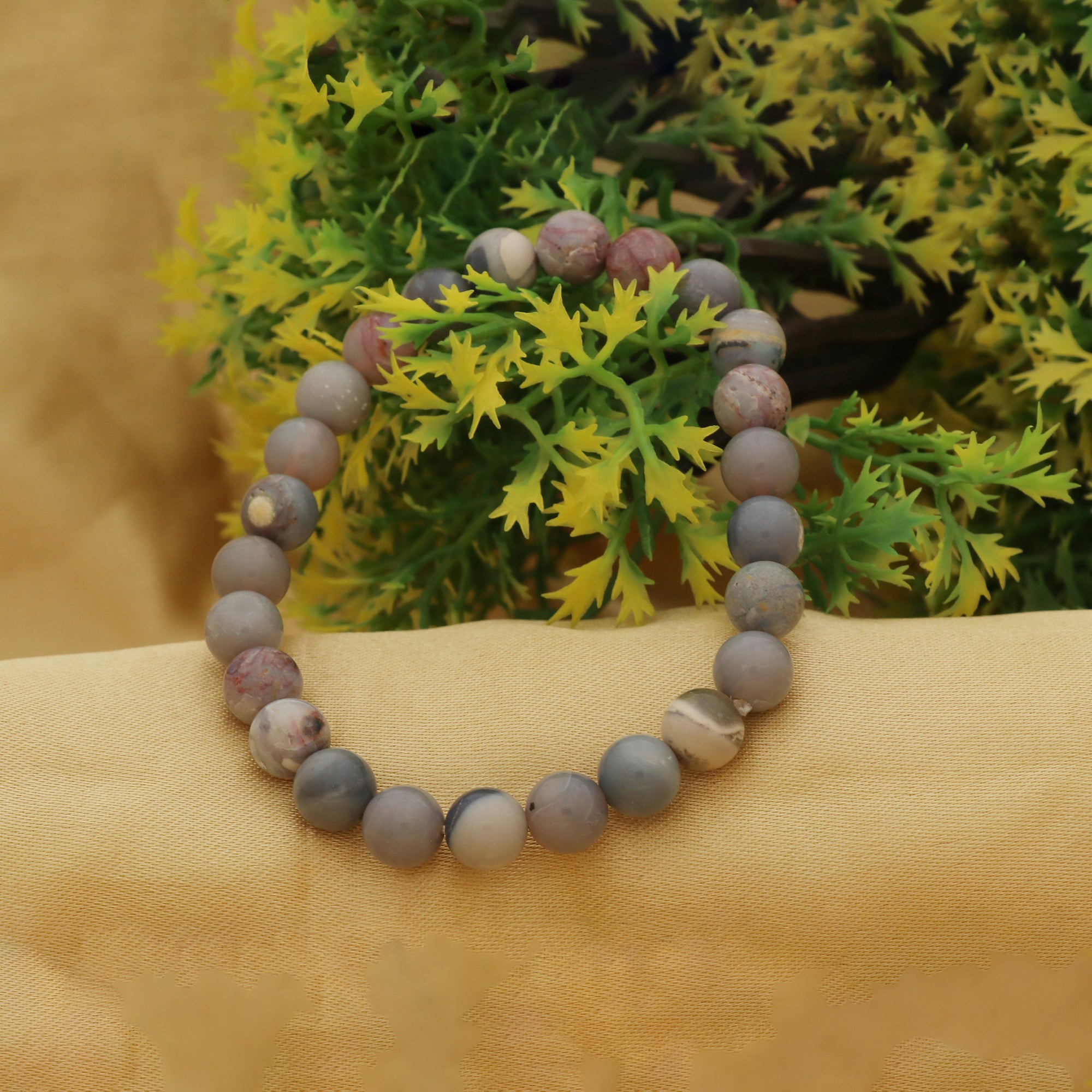 Australian Opal Bracelet Natural 8mm Round Beads Handmade Gemstone70Ct Jewelry