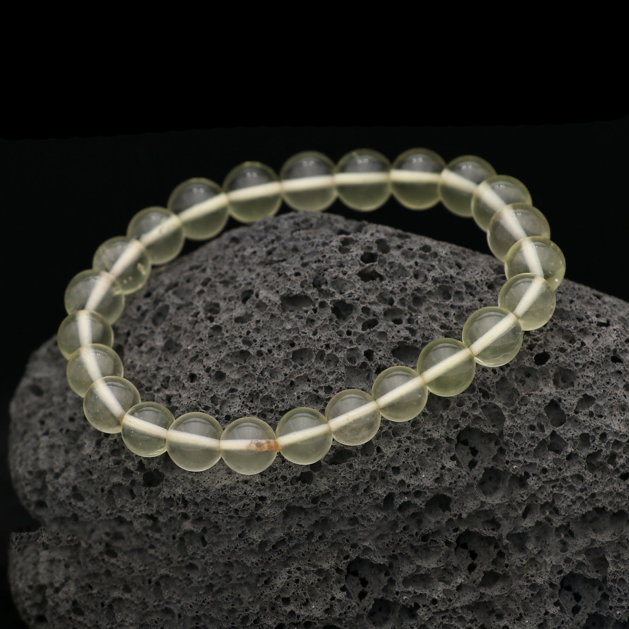 Natural Desert Libyan Glass Bracelet Round Plain Gemstone Beads Handmade 80 Ct