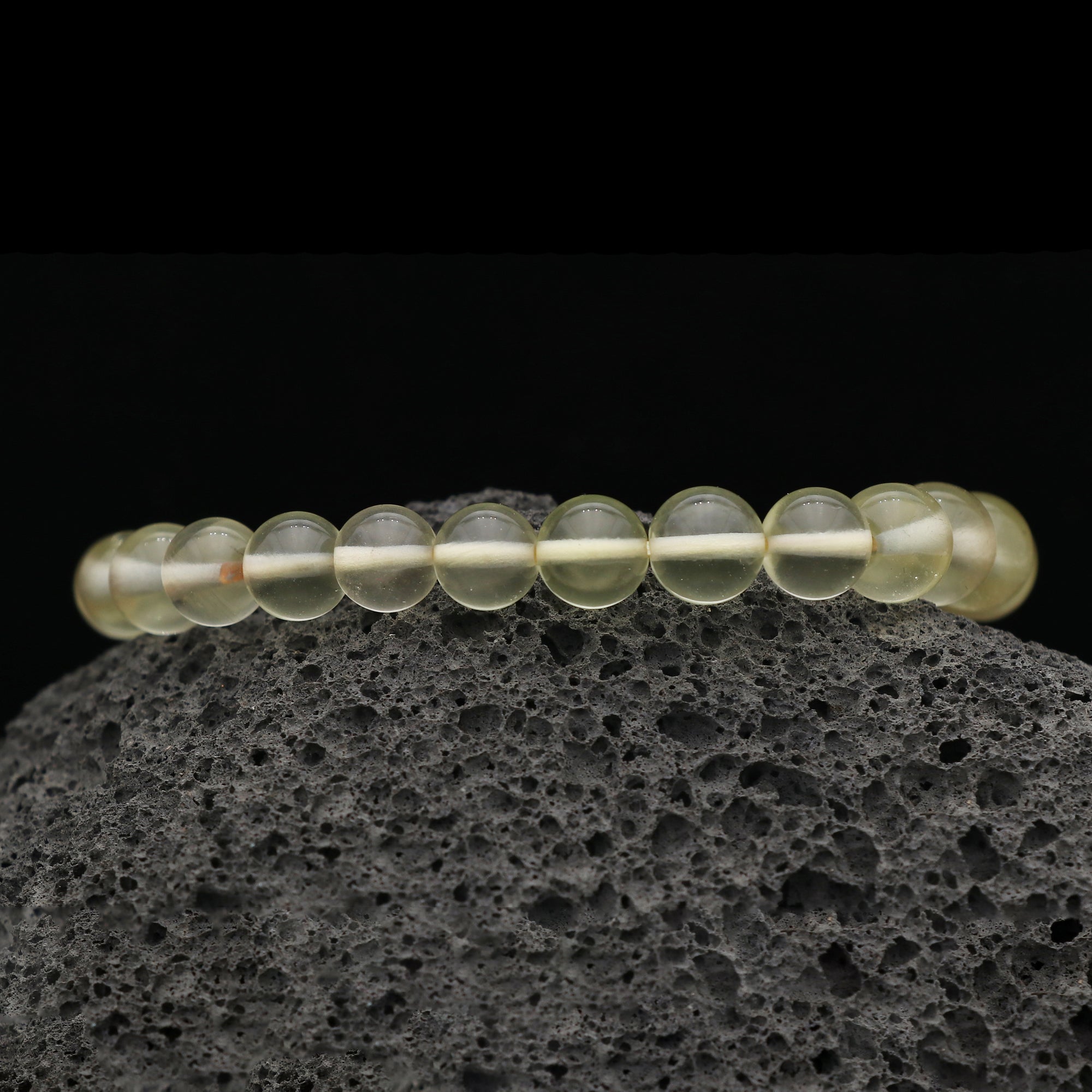 Natural Desert Libyan Glass Bracelet Round Plain Gemstone Beads Handmade 80 Ct