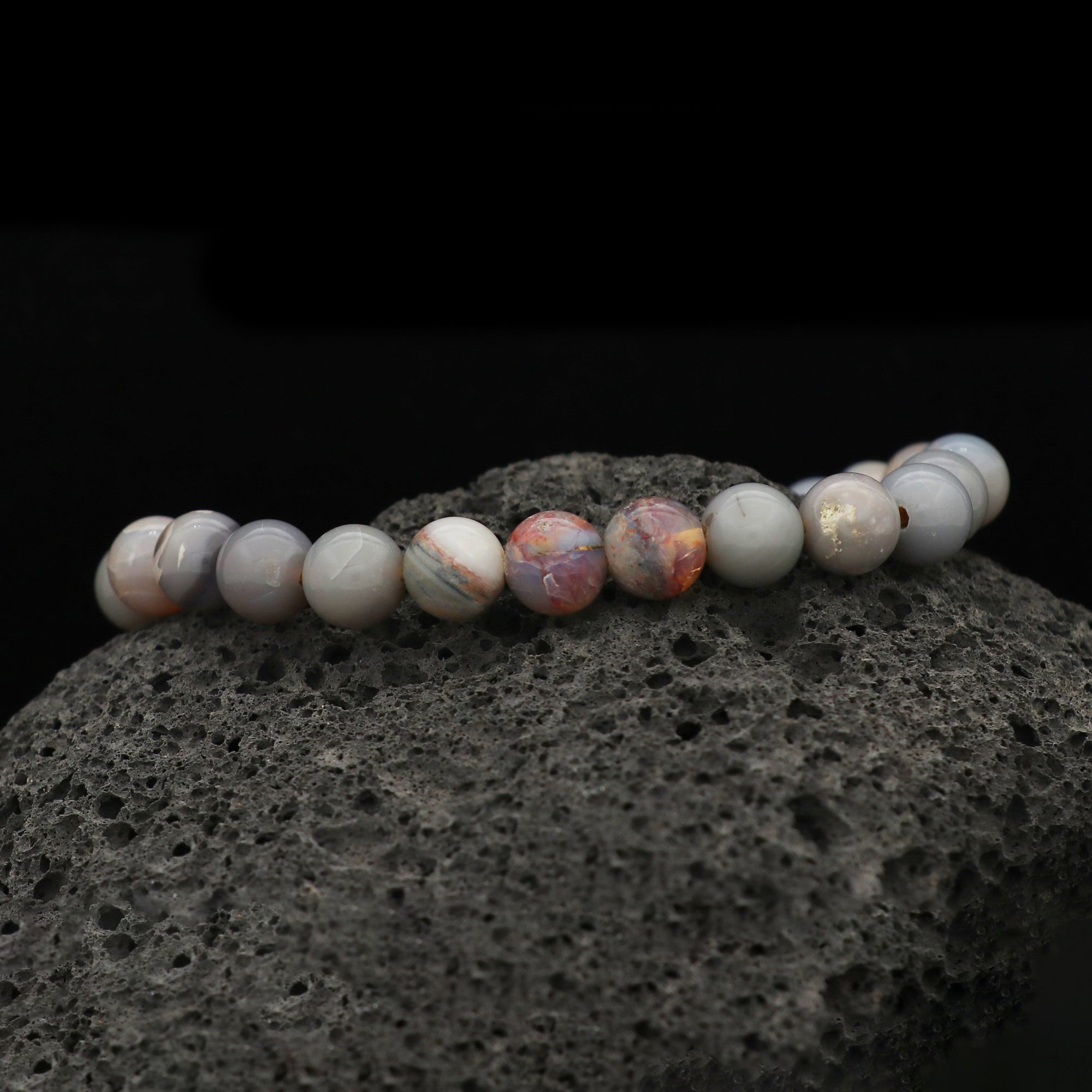 Handmade Australian Opal Bracelet 70 Ct Natural 8mm Round Bead Jewelry