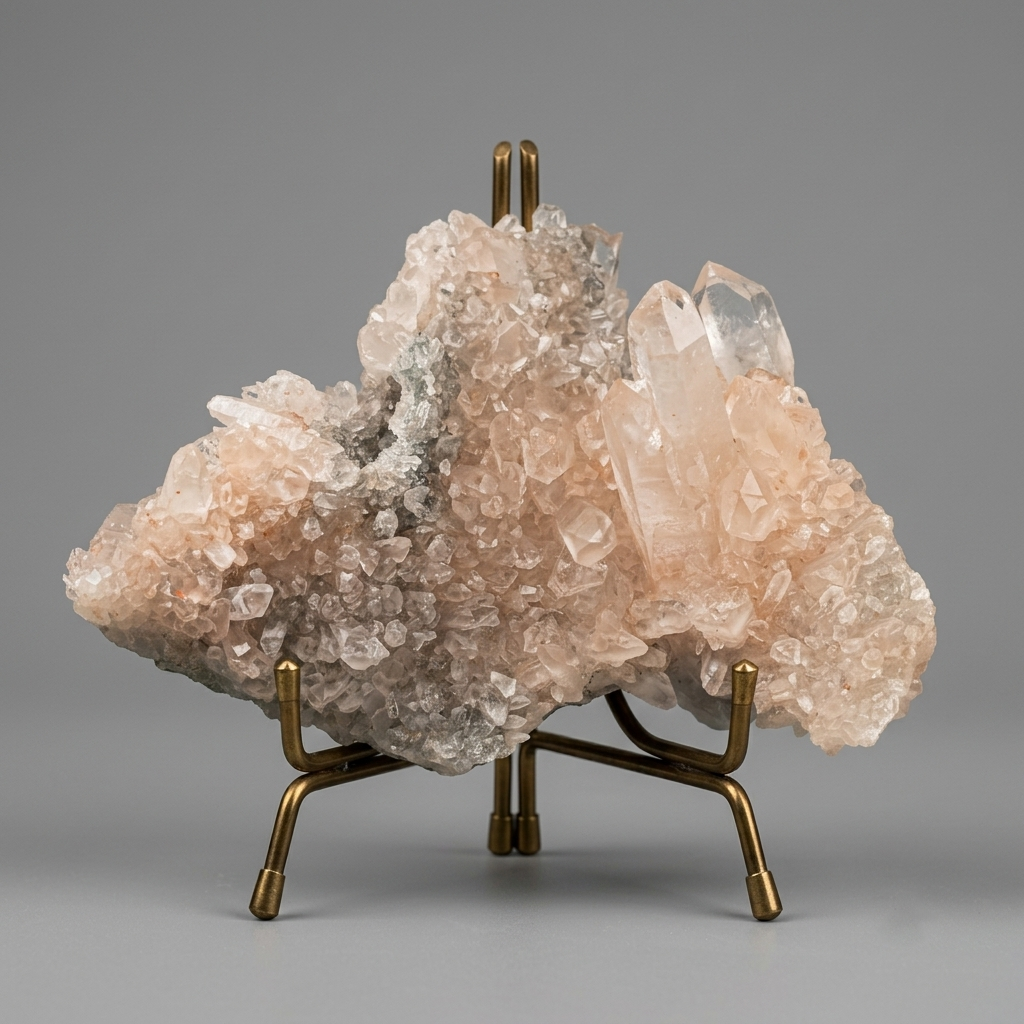 Pink Samadhi Quartz Crystal Cluster Himalayan Raw Gift Showcase