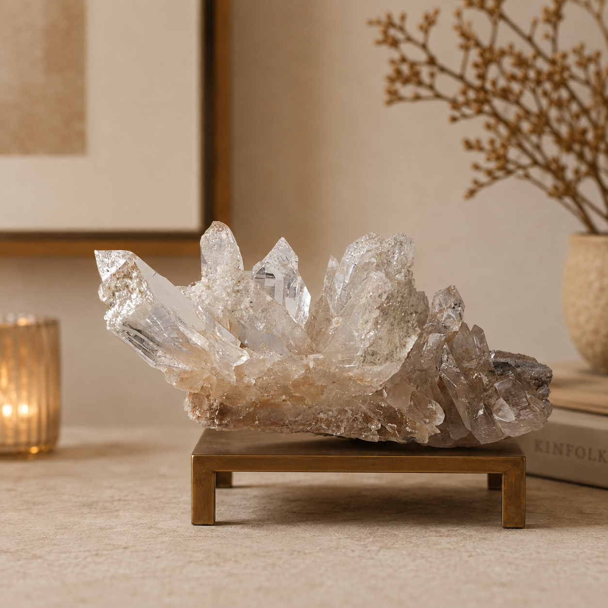Natural Himalayan Orange Cathedral Crystal Quartz Raw Cluster Healing Specimen Stone