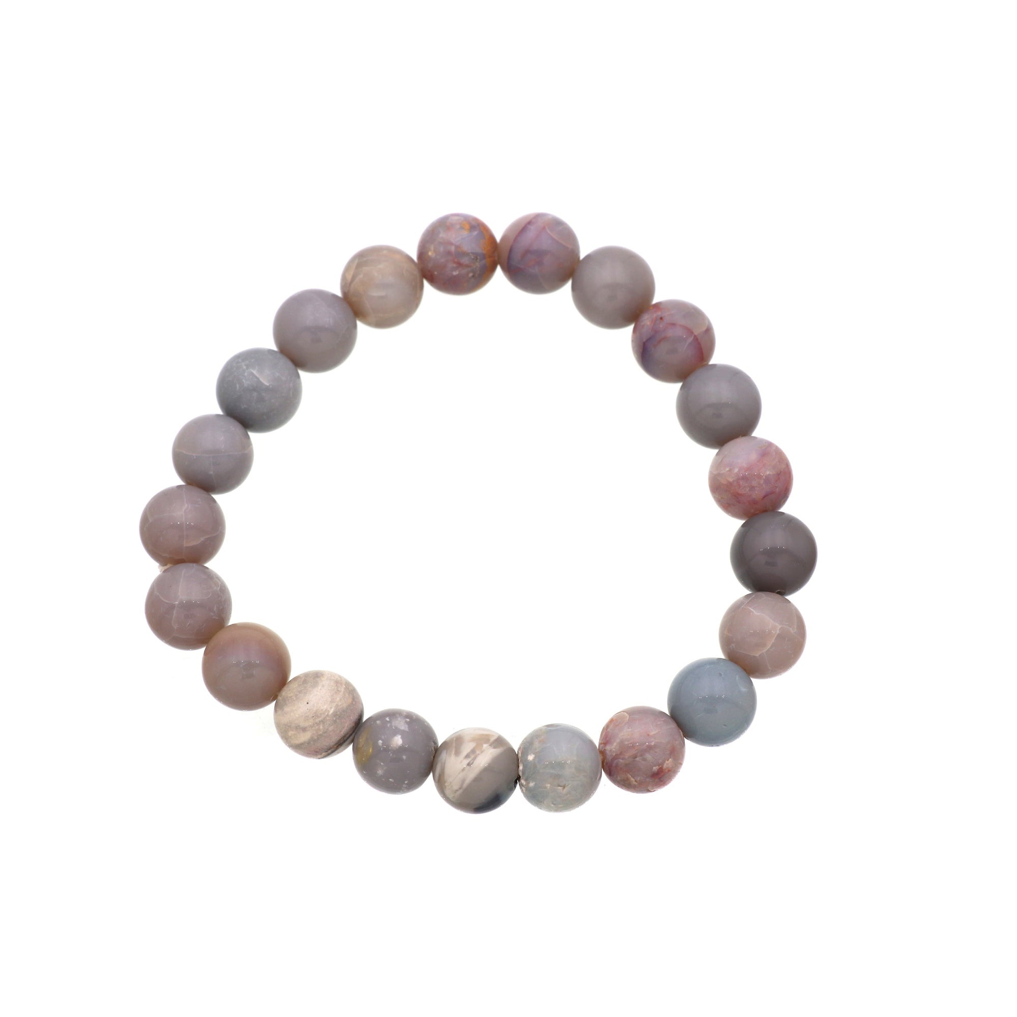 Australian Opal Bracelet 105 Ct 9.8mm Round Beads Natural Handmade Gemstone Jewelry