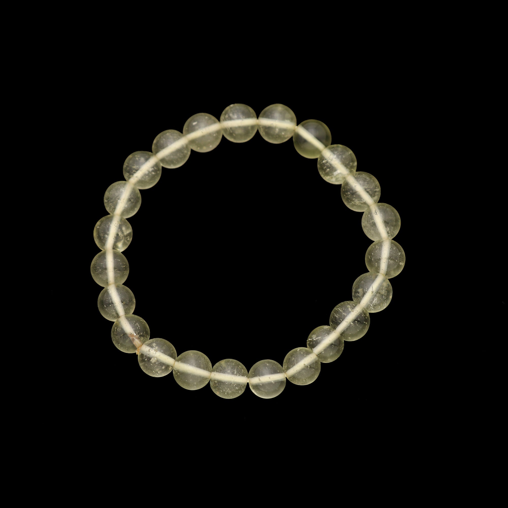 Natural Desert Libyan Glass Bracelet Round Plain Gemstone Beads Handmade 87 Ct