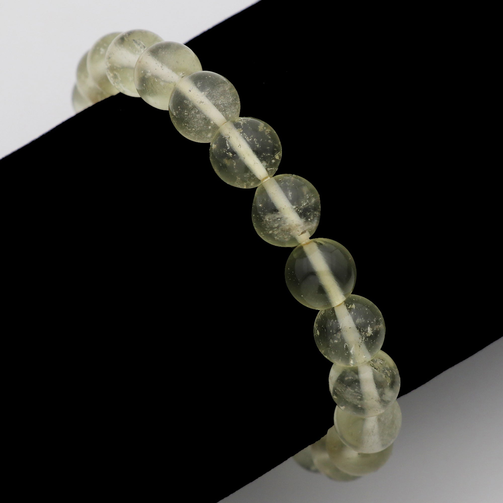 Natural Desert Libyan Glass Bracelet Round Plain Gemstone Beads Handmade 87 Ct