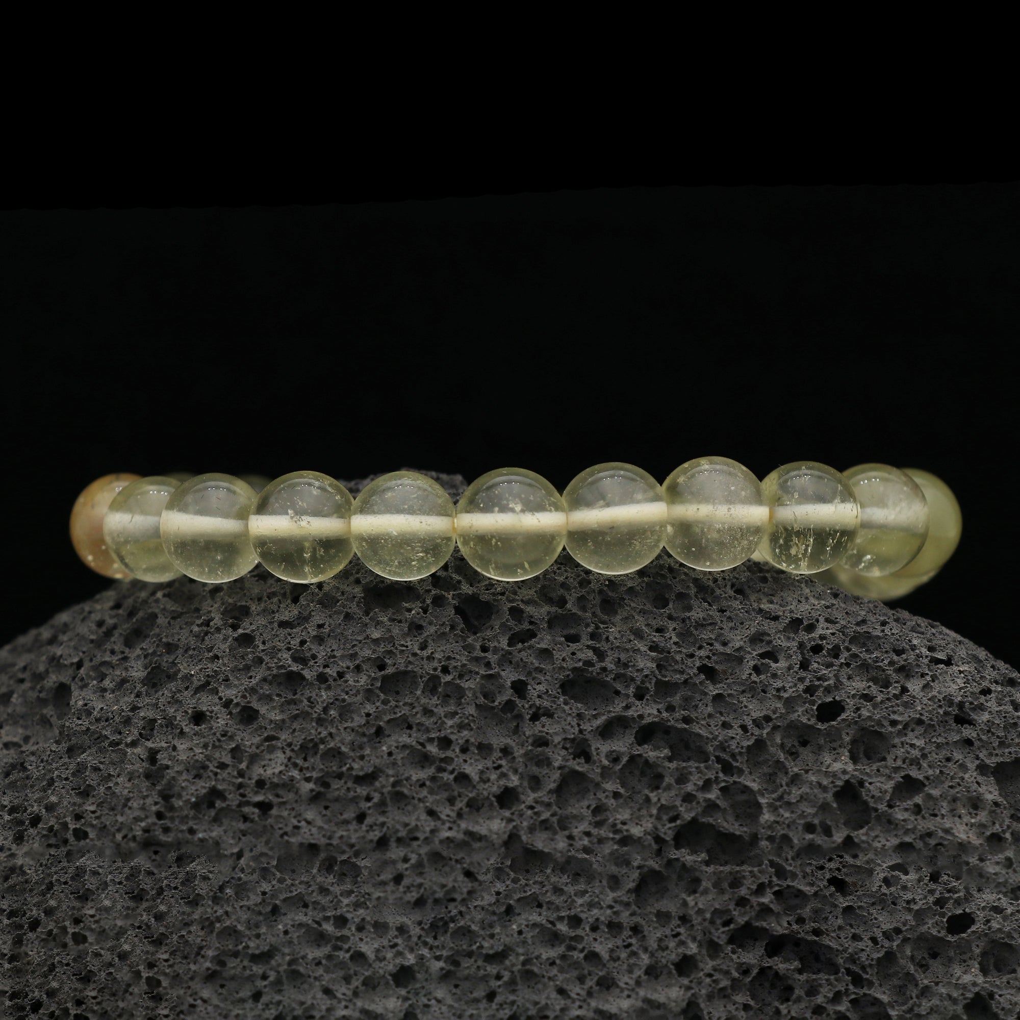 Natural Desert Libyan Glass Bracelet Round Plain Gemstone Beads Handmade 87 Ct