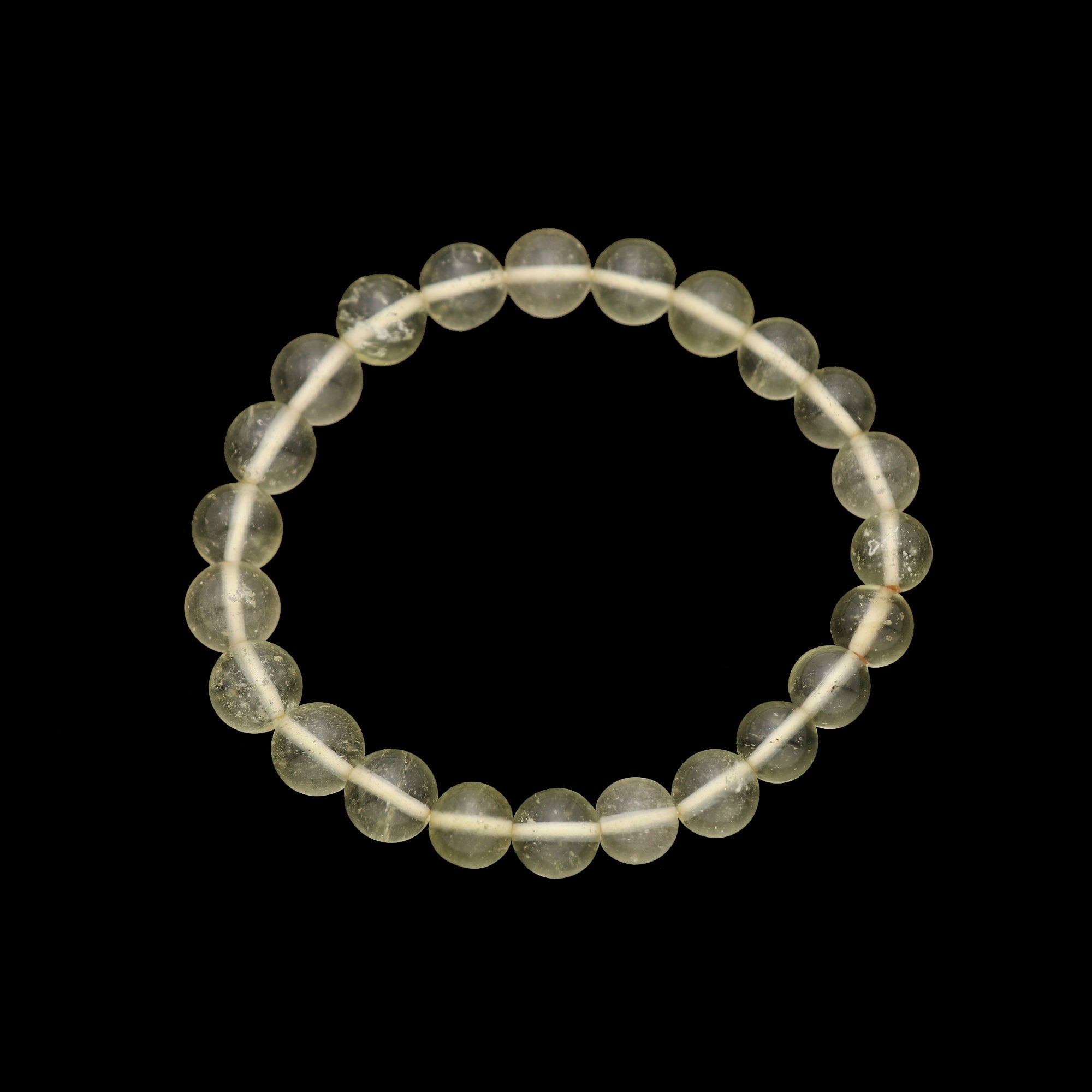 Natural Desert Libyan Glass Bracelet Round Plain Gemstone Beads Handmade 63 Ct