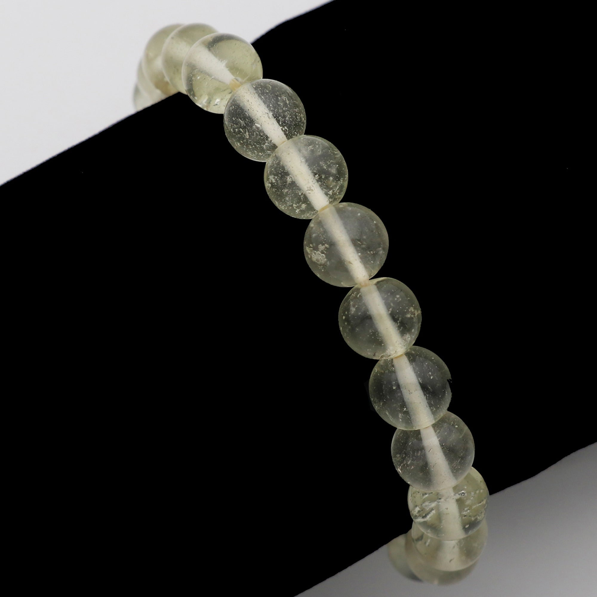 Natural Desert Libyan Glass Bracelet Round Plain Gemstone Beads Handmade 63 Ct