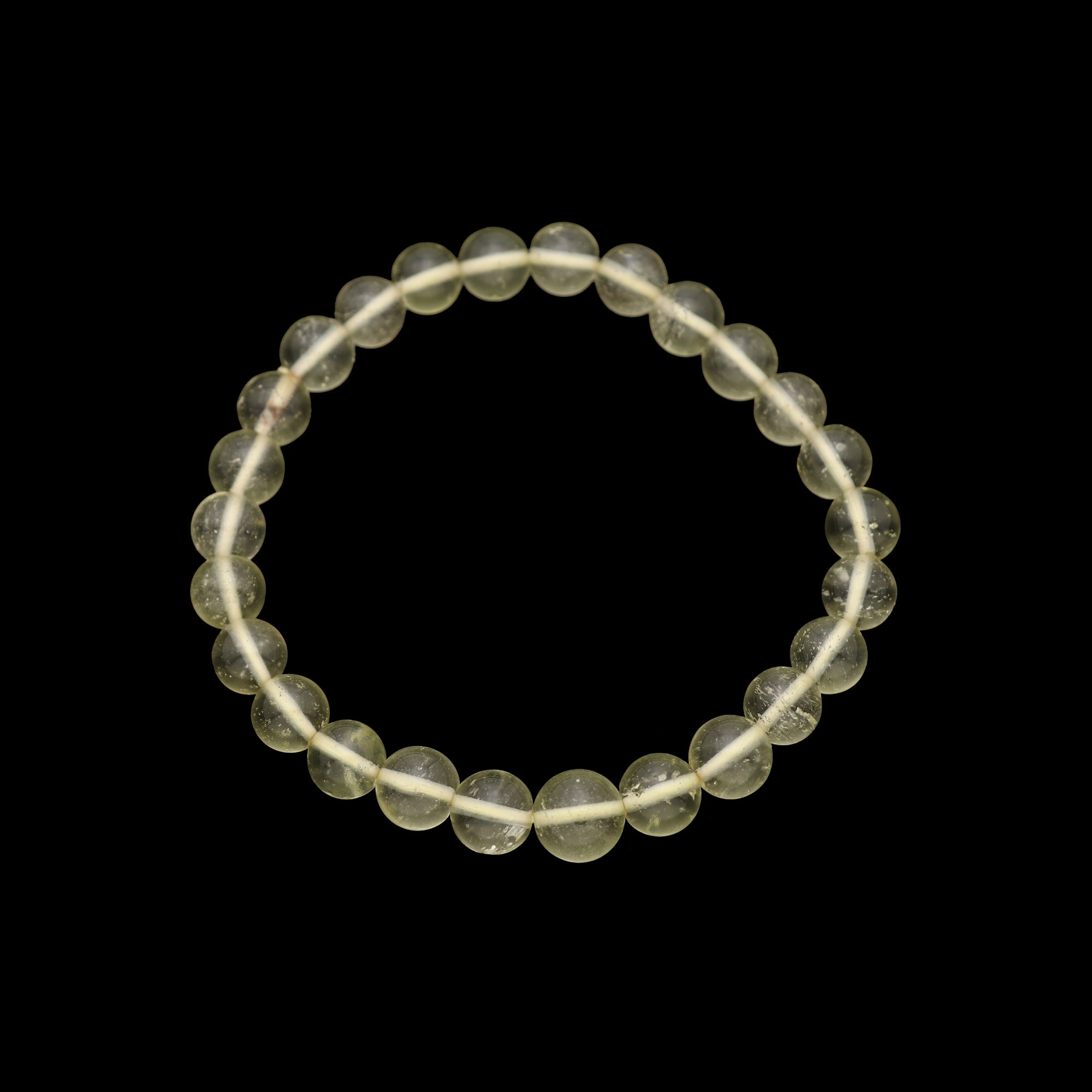 Natural Desert Libyan Glass Bracelet Round Plain Gemstone Beads Handmade 72 Ct