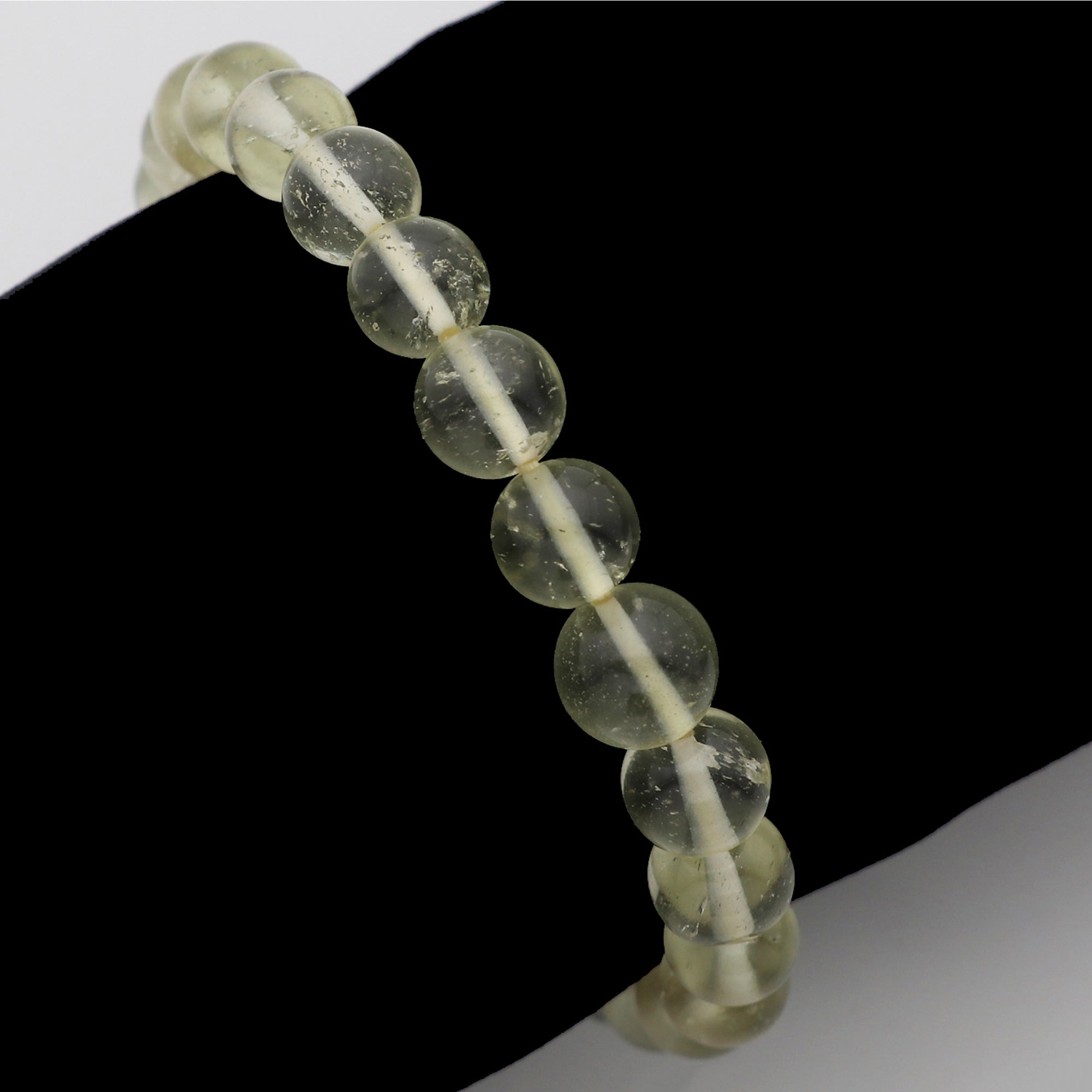 Natural Desert Libyan Glass Bracelet Round Plain Gemstone Beads Handmade 72 Ct