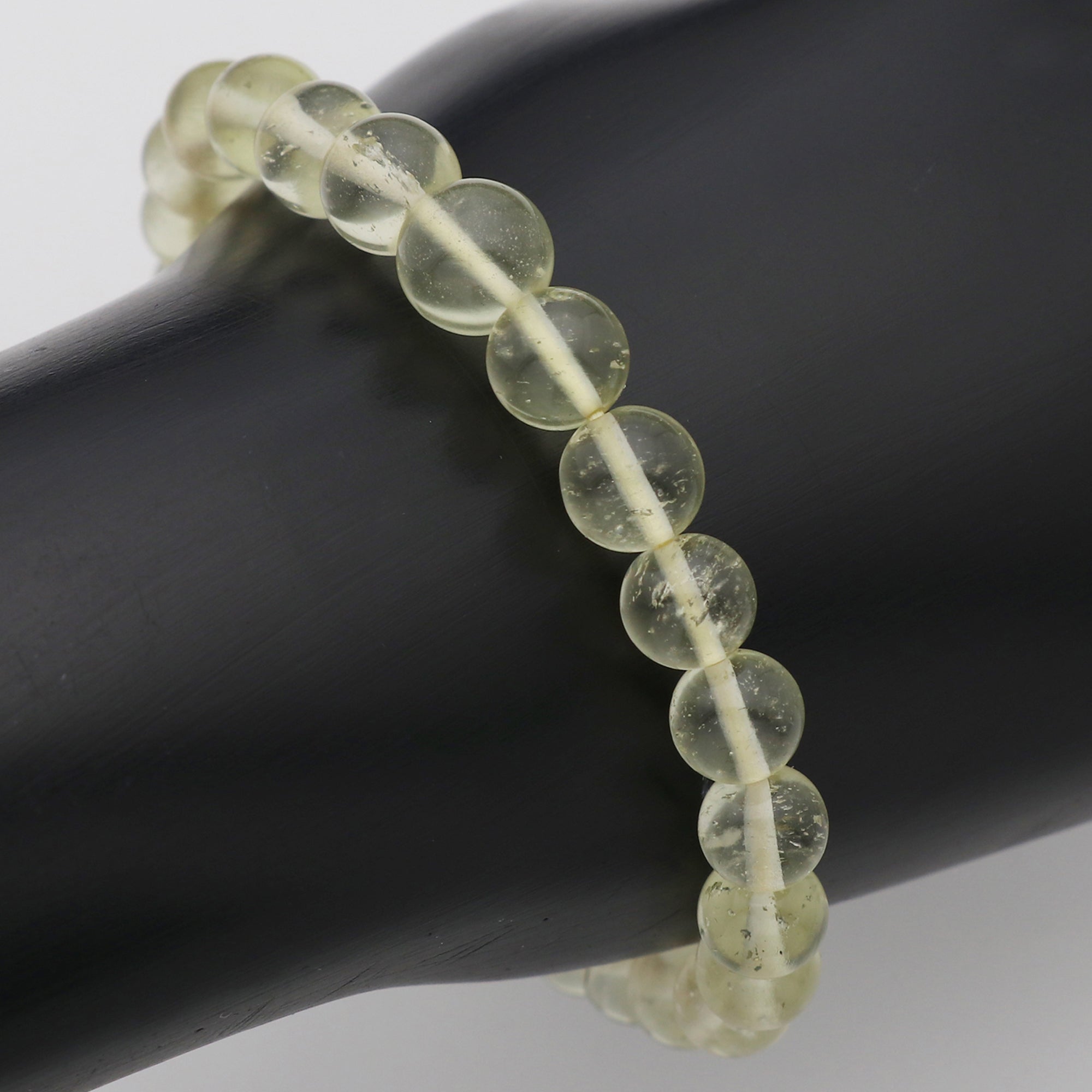 Natural Desert Libyan Glass Bracelet Round Plain Gemstone Beads Handmade 72 Ct