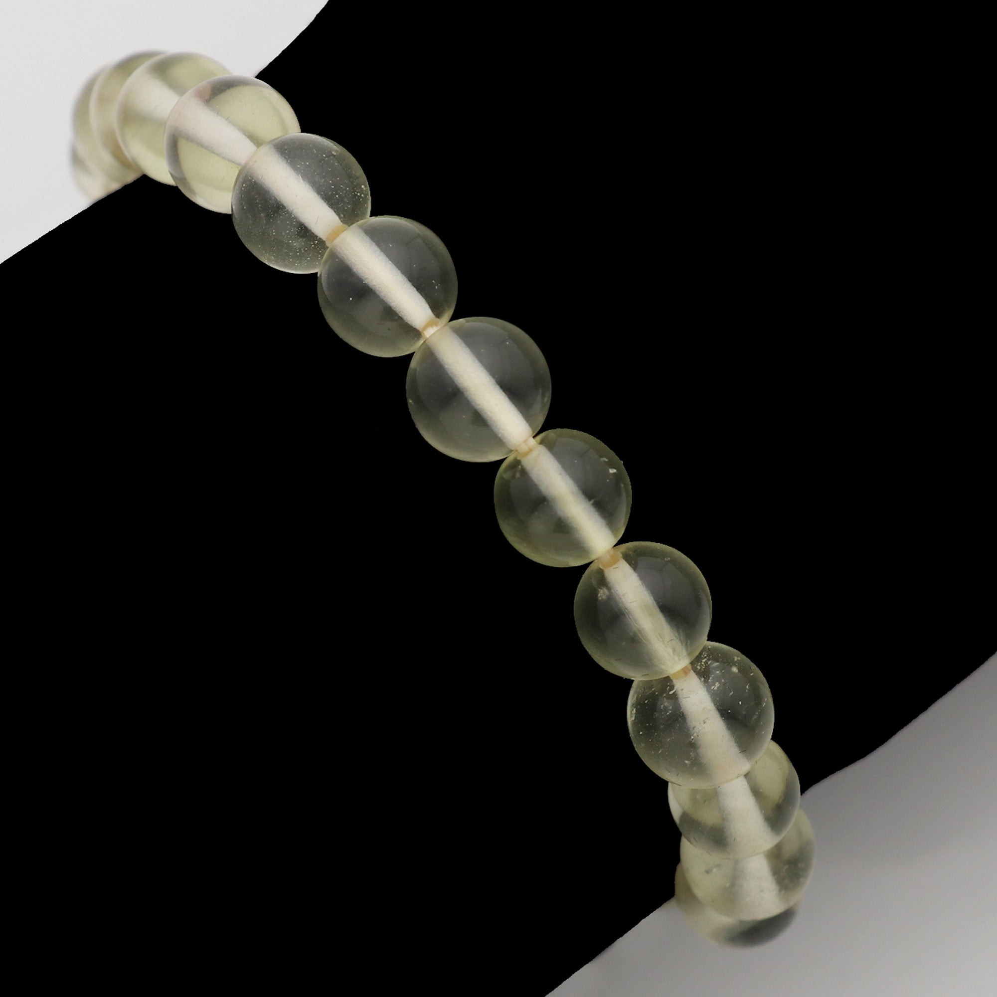 Natural Desert Libyan Glass Bracelet Round Plain Gemstone Beads Handmade 58 Ct
