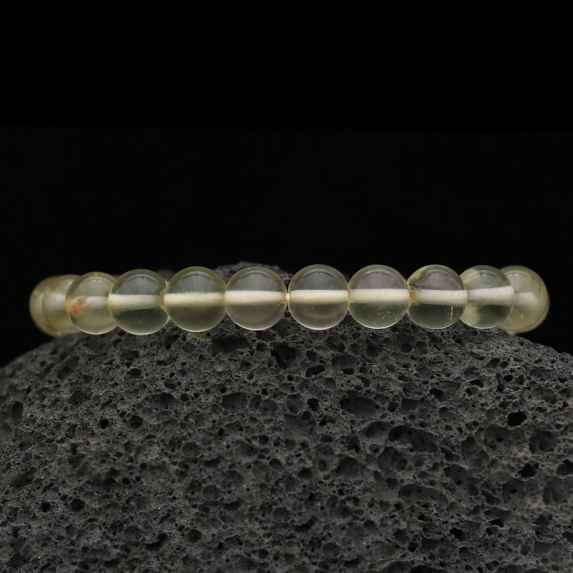 Natural Desert Libyan Glass Bracelet Round Plain Gemstone Beads Handmade 58 Ct