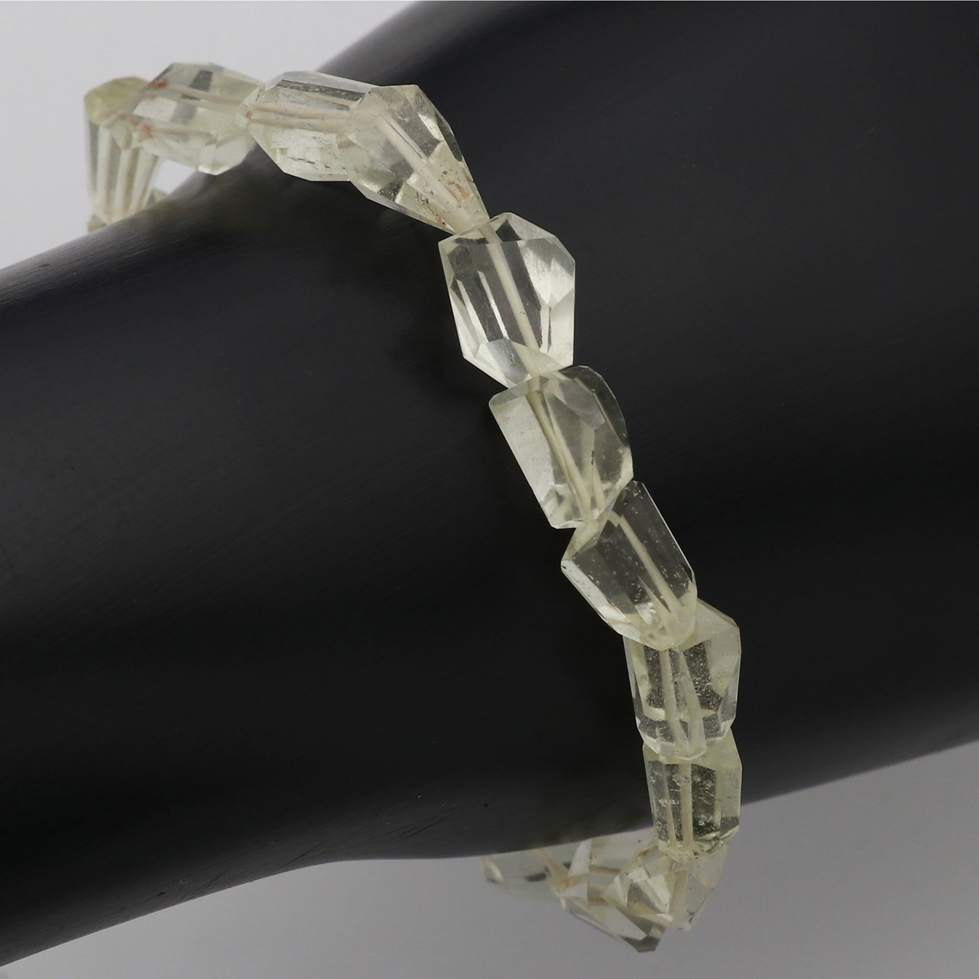 Natural Libyan Desert Glass Fancy Faceted Bead Bracelet Handmade Jewelry 54 Ct